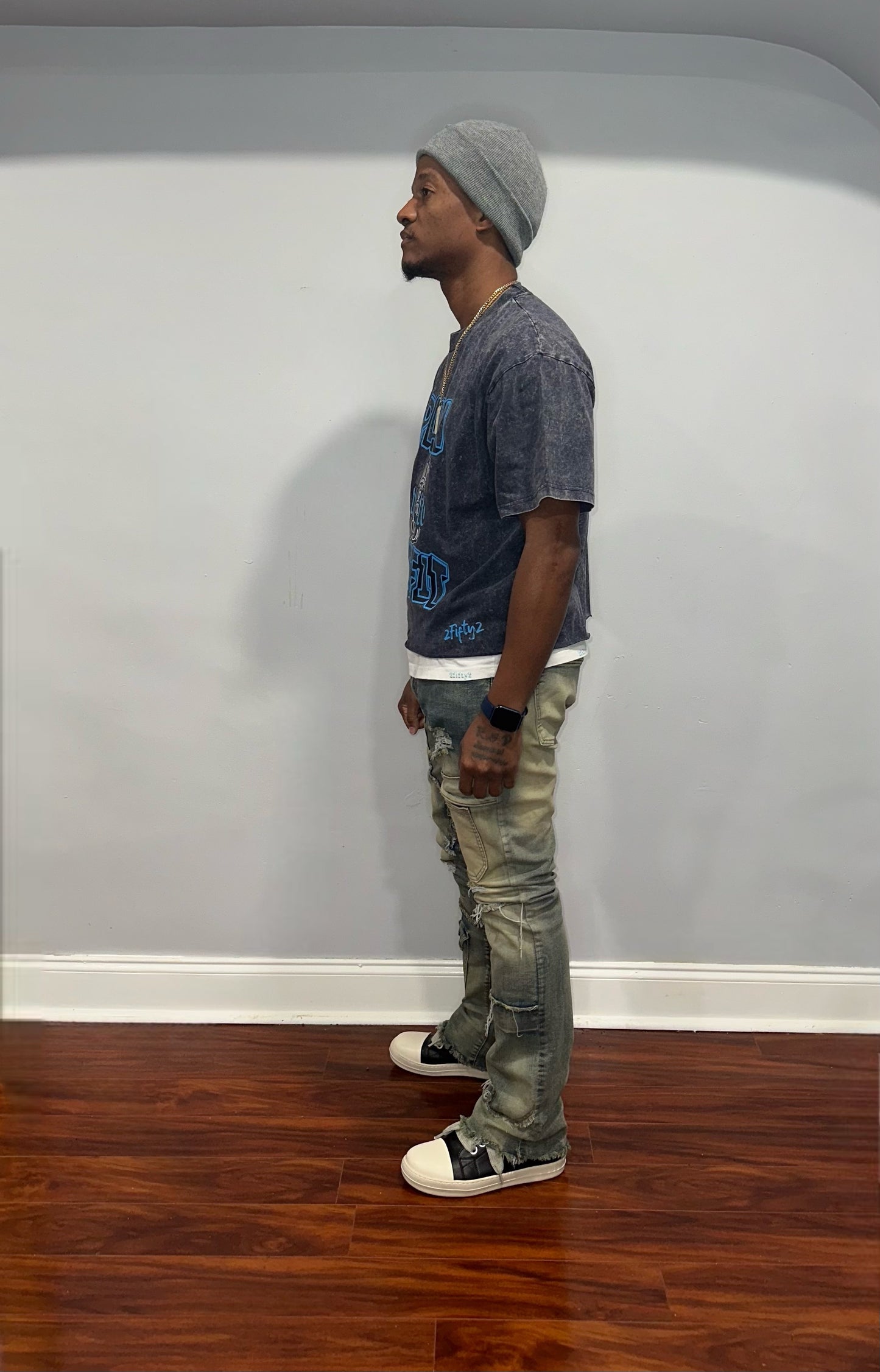 Plus size Mens baggy acid wash boxy tee by the 2fifty brand