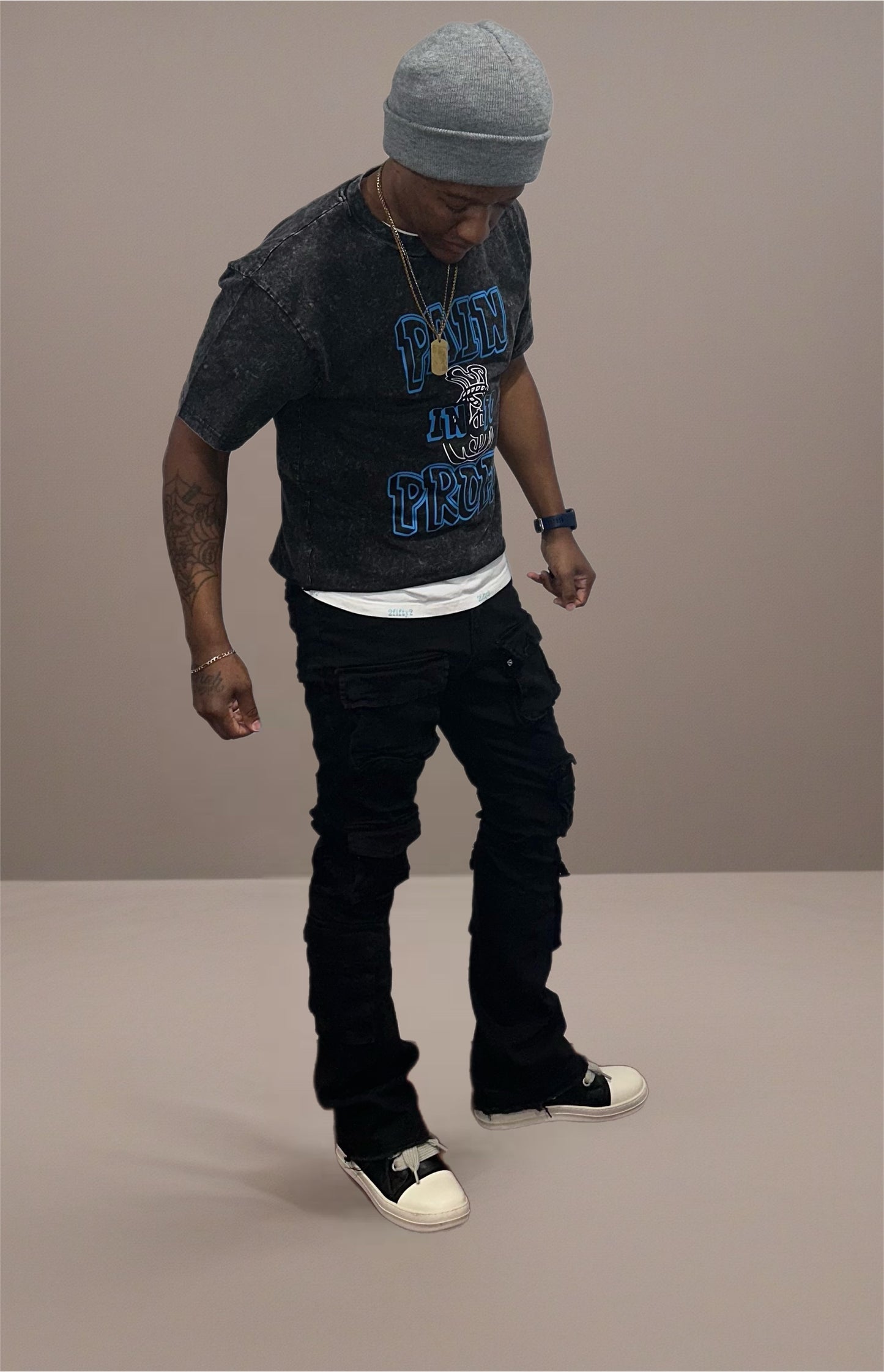 Mens baggy acid wash boxy tee by the 2fifty brand