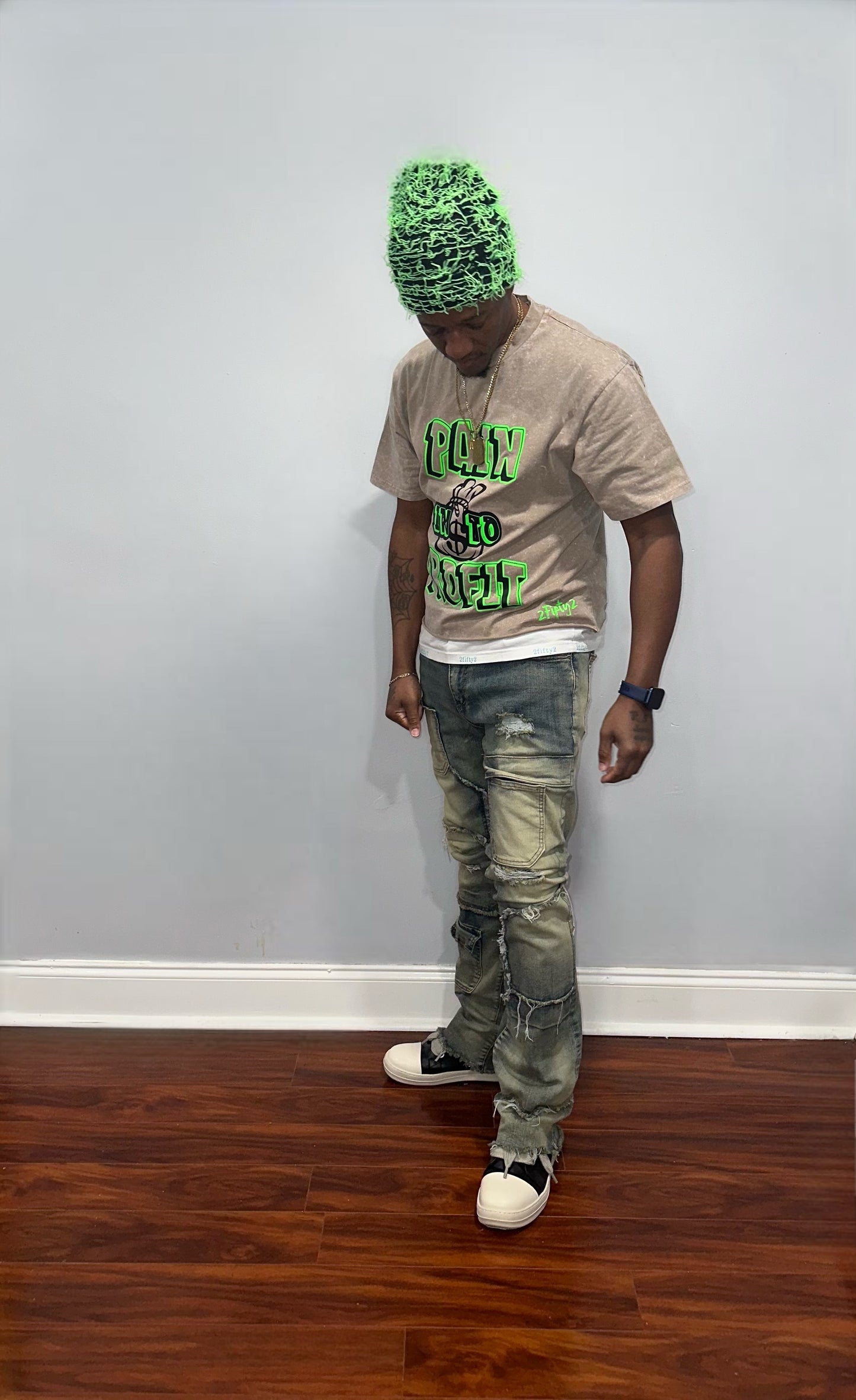 Plus size Mens baggy acid wash boxy tee by the 2fifty brand