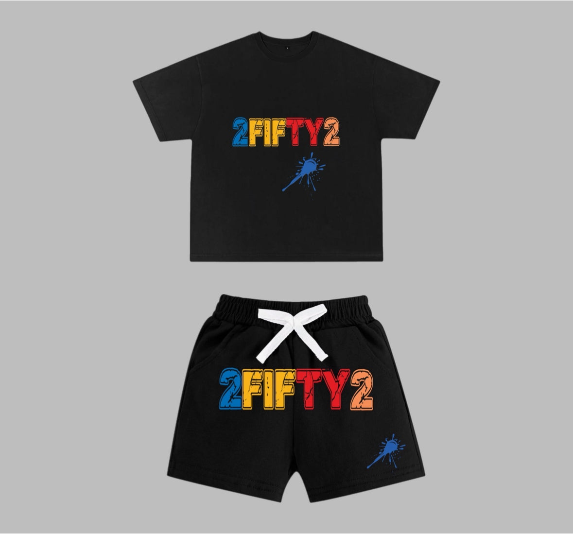 Plus size Men’s black 252 Splash summer sweat shorts
