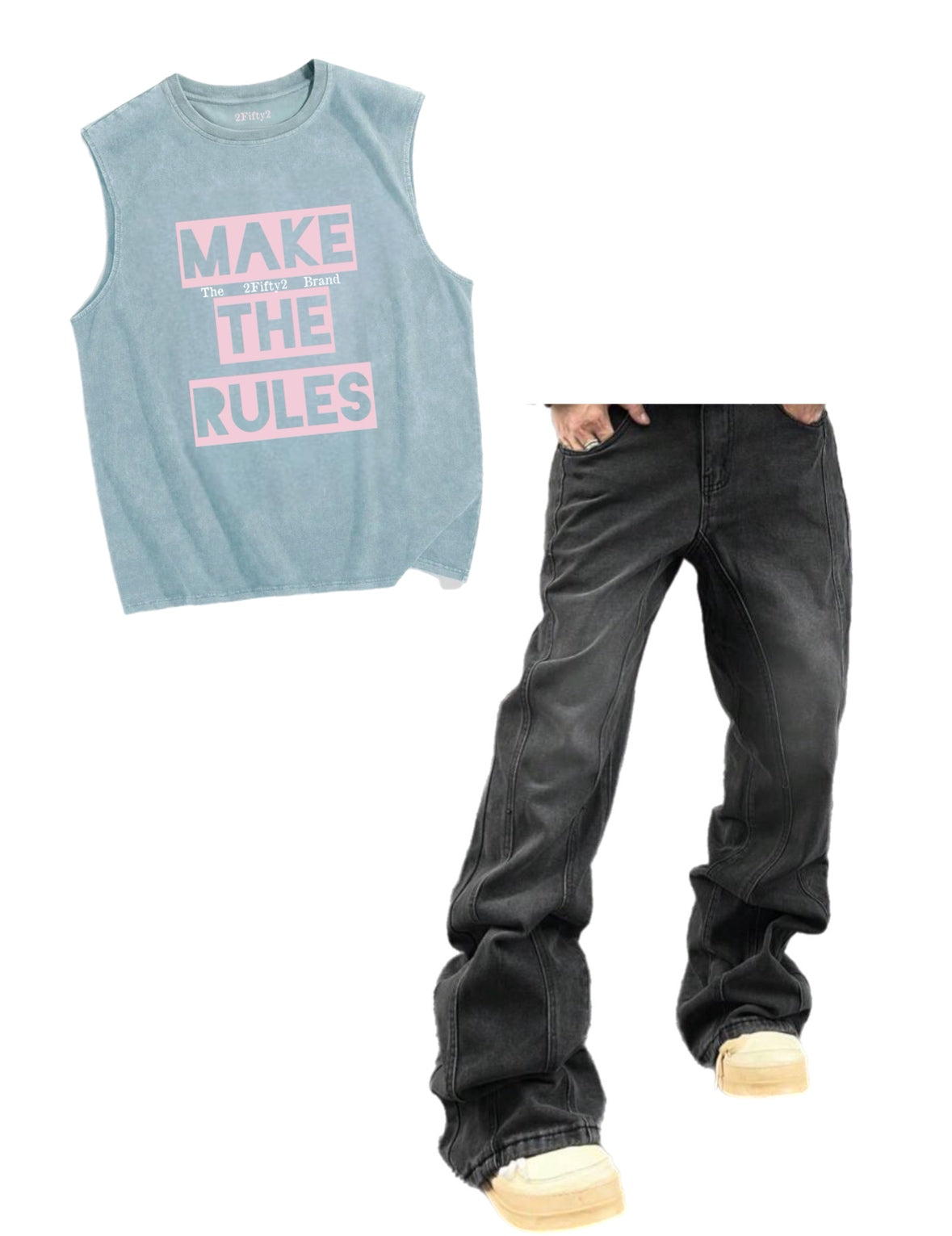 Mens sleeveless mineral wash tshirt by 2fifty2 brand