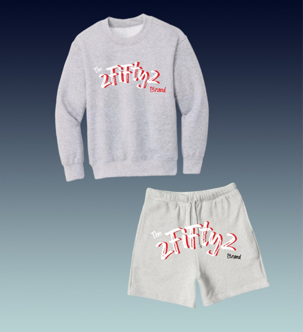 Plus size Men’s crew neck sweatshirt short set by the 2fifty2 brand