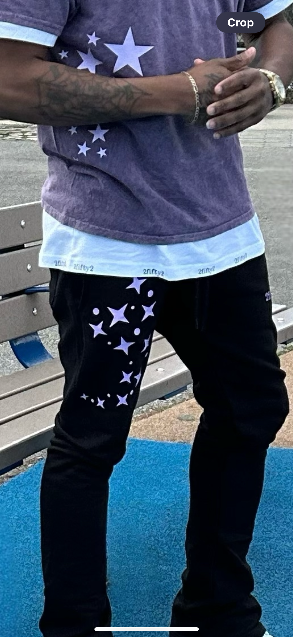 Unisex Plus size stacked star sweat pants by 2fifty2