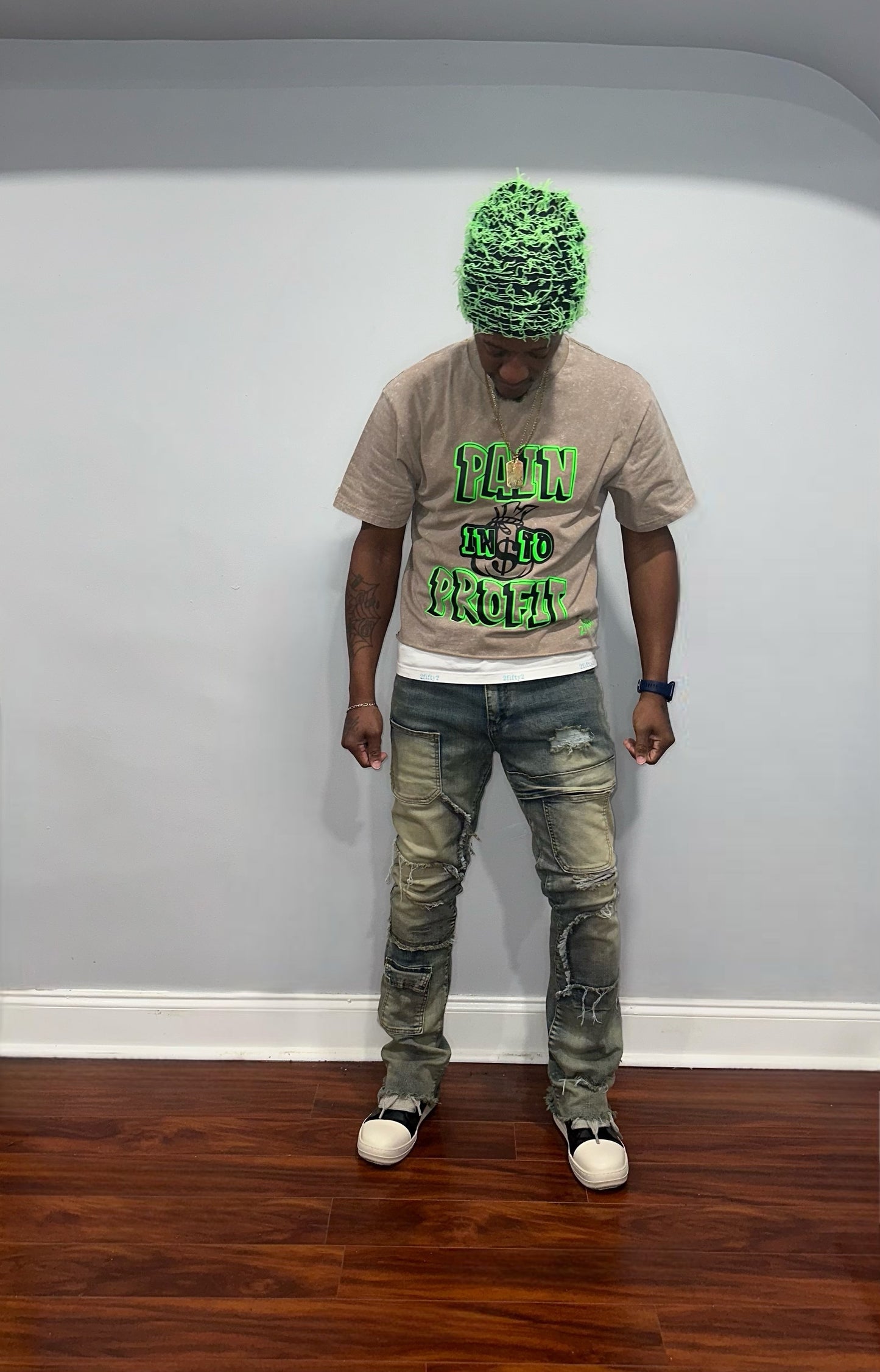 Plus size Mens baggy acid wash boxy tee by the 2fifty brand