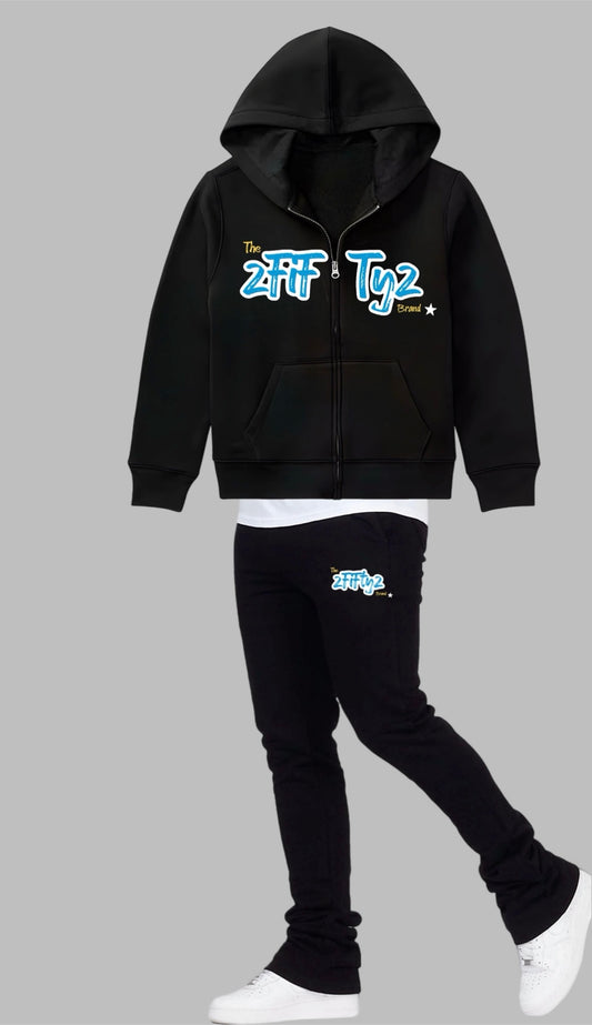 Plus size Men’s flare bottom 2 piece Zip Up Sweatsuit by The 2Fifty2 Brand