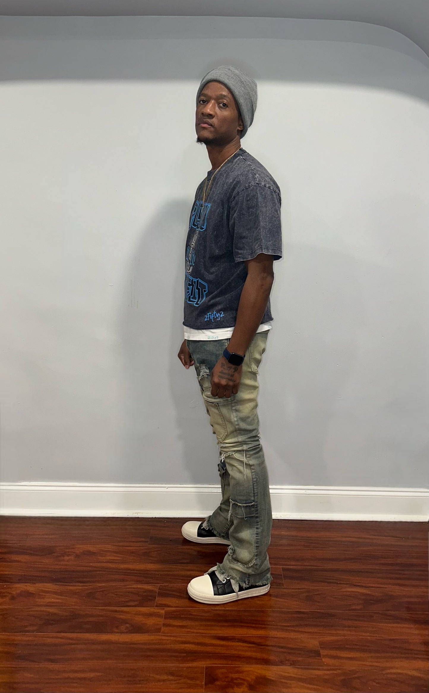Plus size Mens baggy acid wash boxy tee by the 2fifty brand