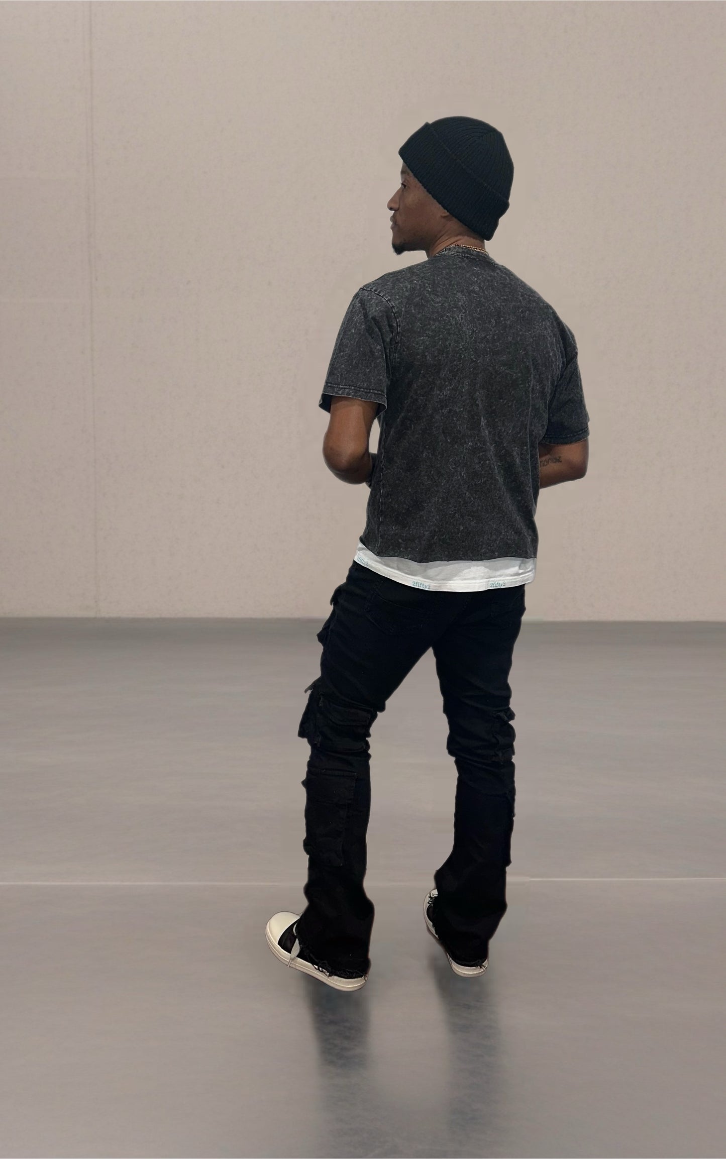 Mens baggy acid wash boxy tee by the 2fifty brand