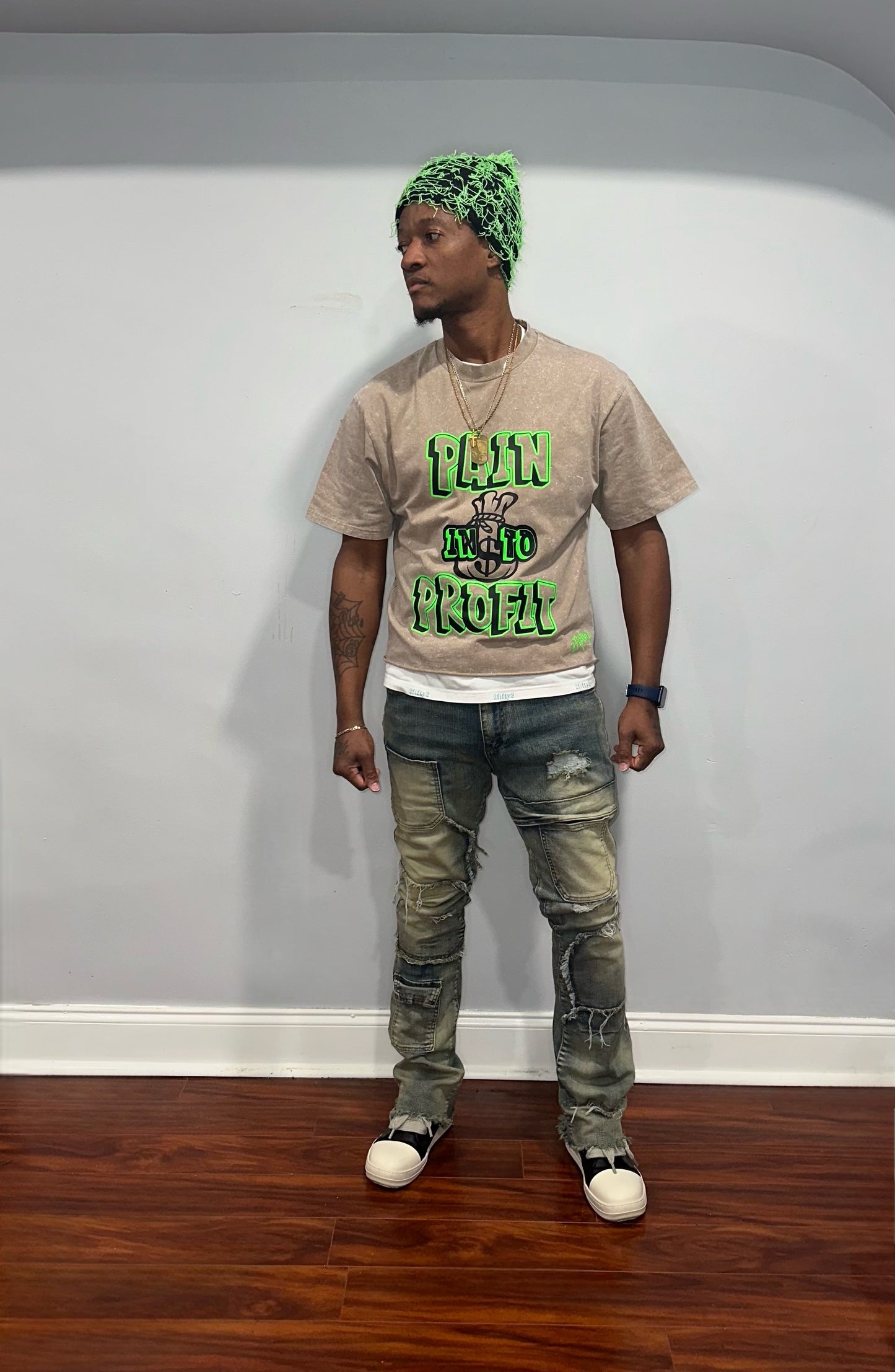 Plus size Mens baggy acid wash boxy tee by the 2fifty brand