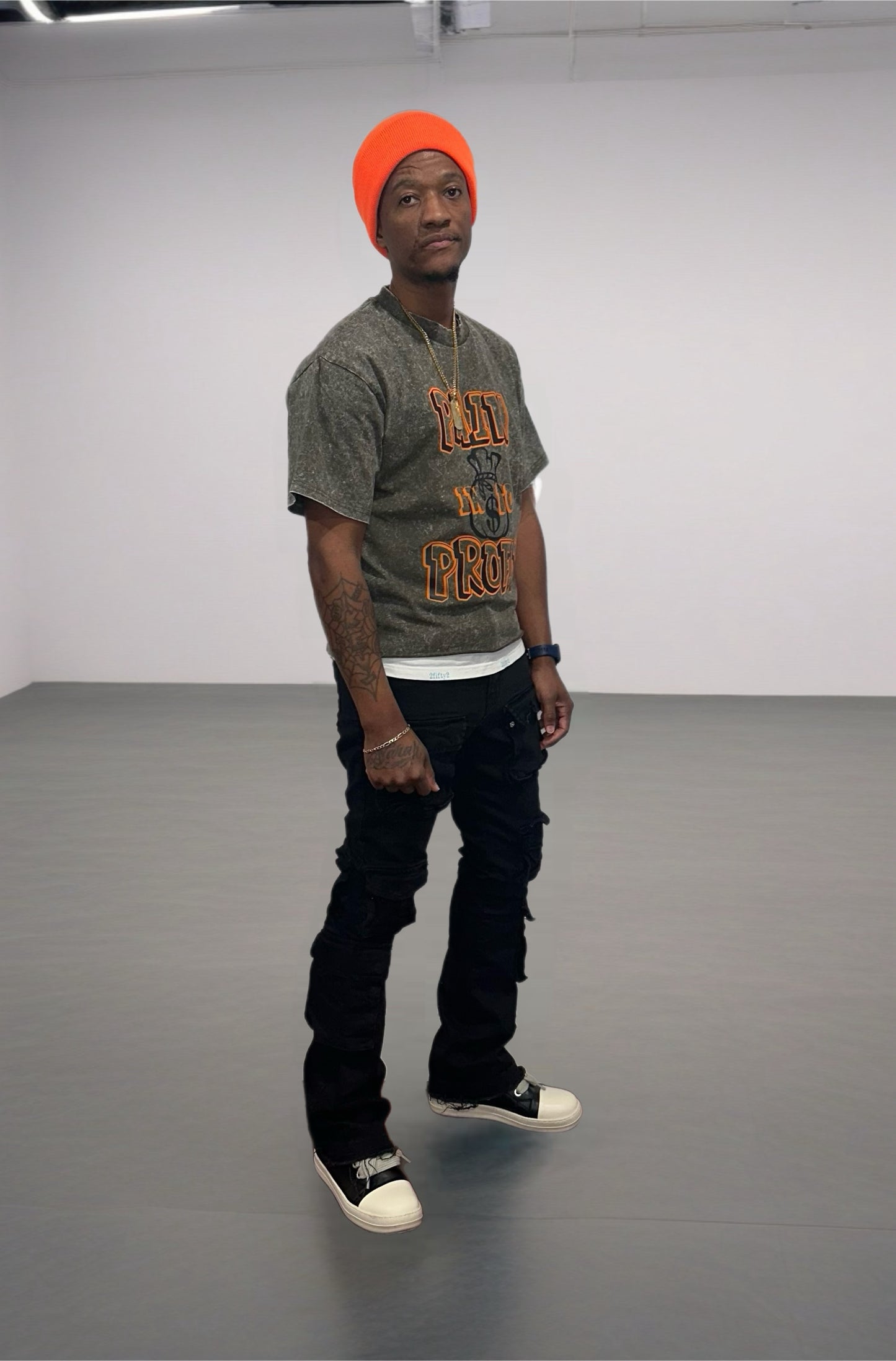 Mens baggy (Green) acid wash boxy tee by the 2fifty brand