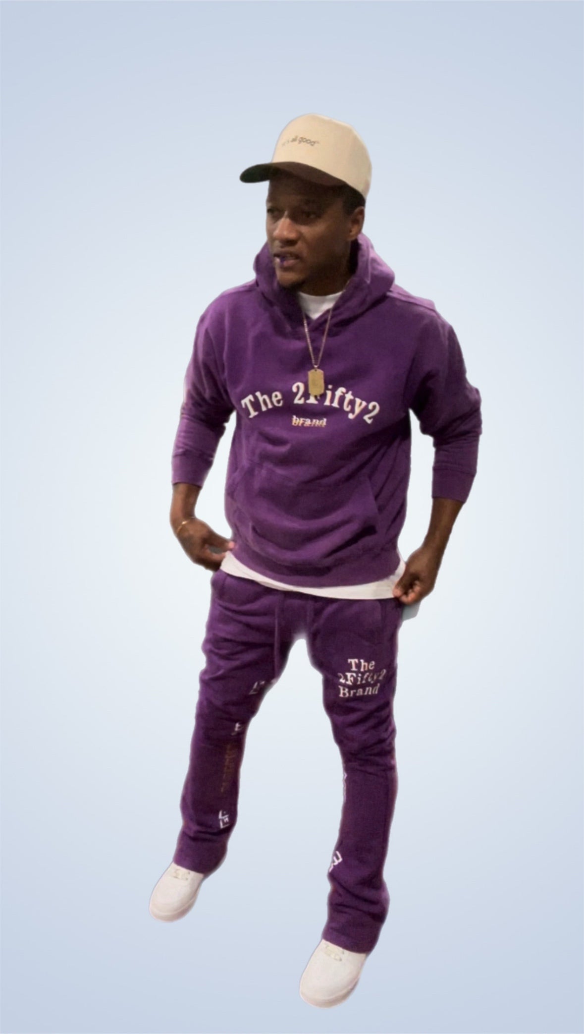 Plus size Unisex acid wash stacked pants jogger set by the 2fifty2 brand