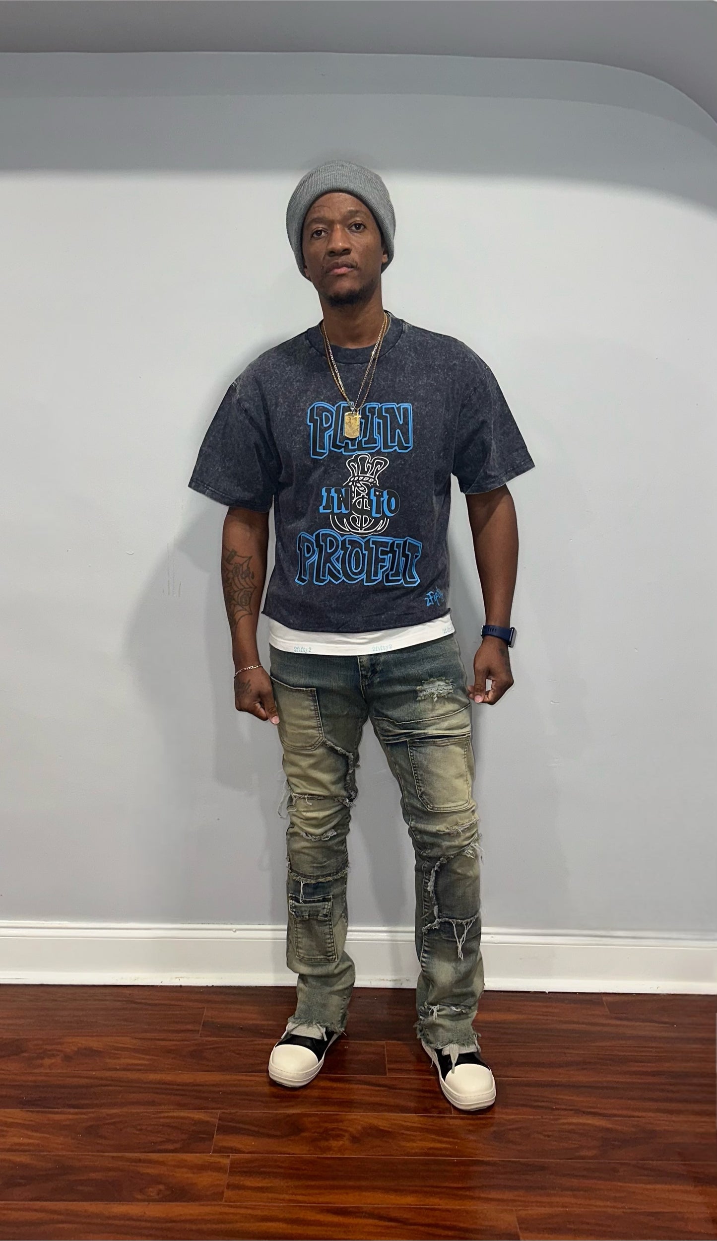 Plus size Mens baggy acid wash boxy tee by the 2fifty brand