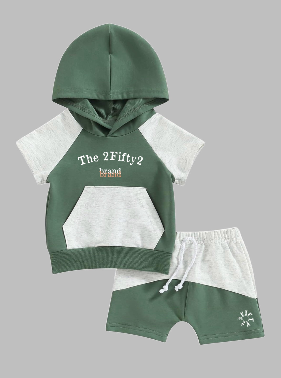 Infant + Newborn 2Fifty2 brand short sleeve hoodie short set