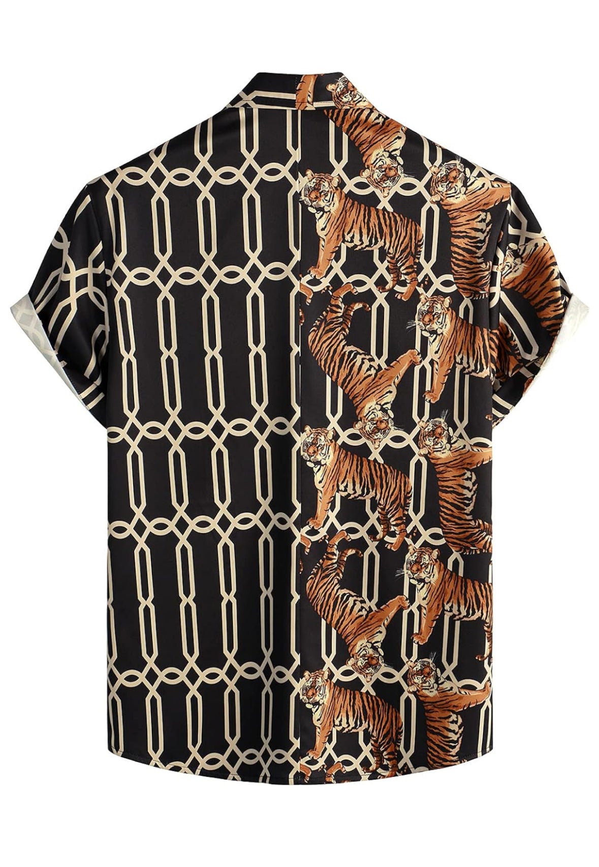 Men’s tiger button down shirt