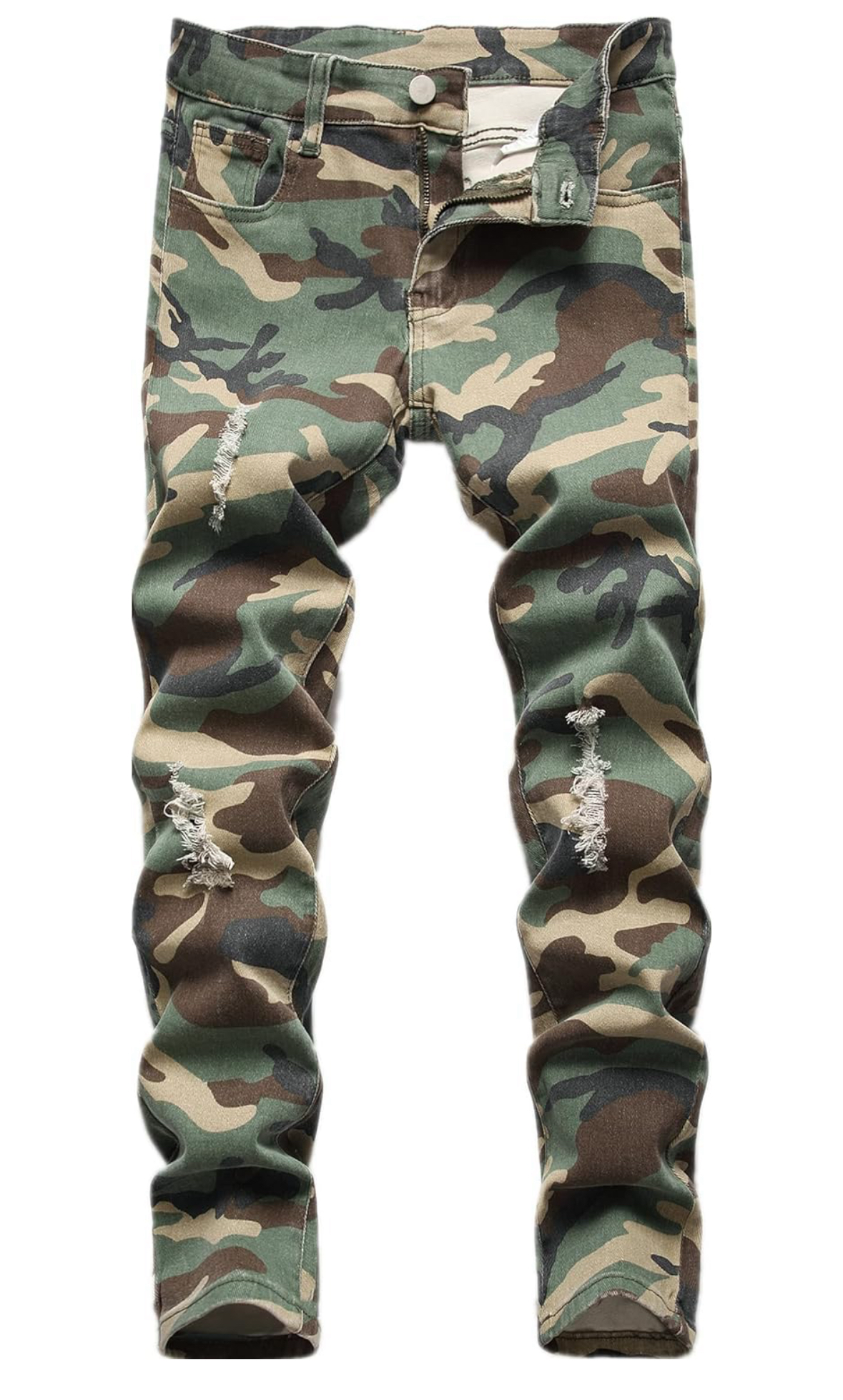 Boys army fatigue skinny jeans