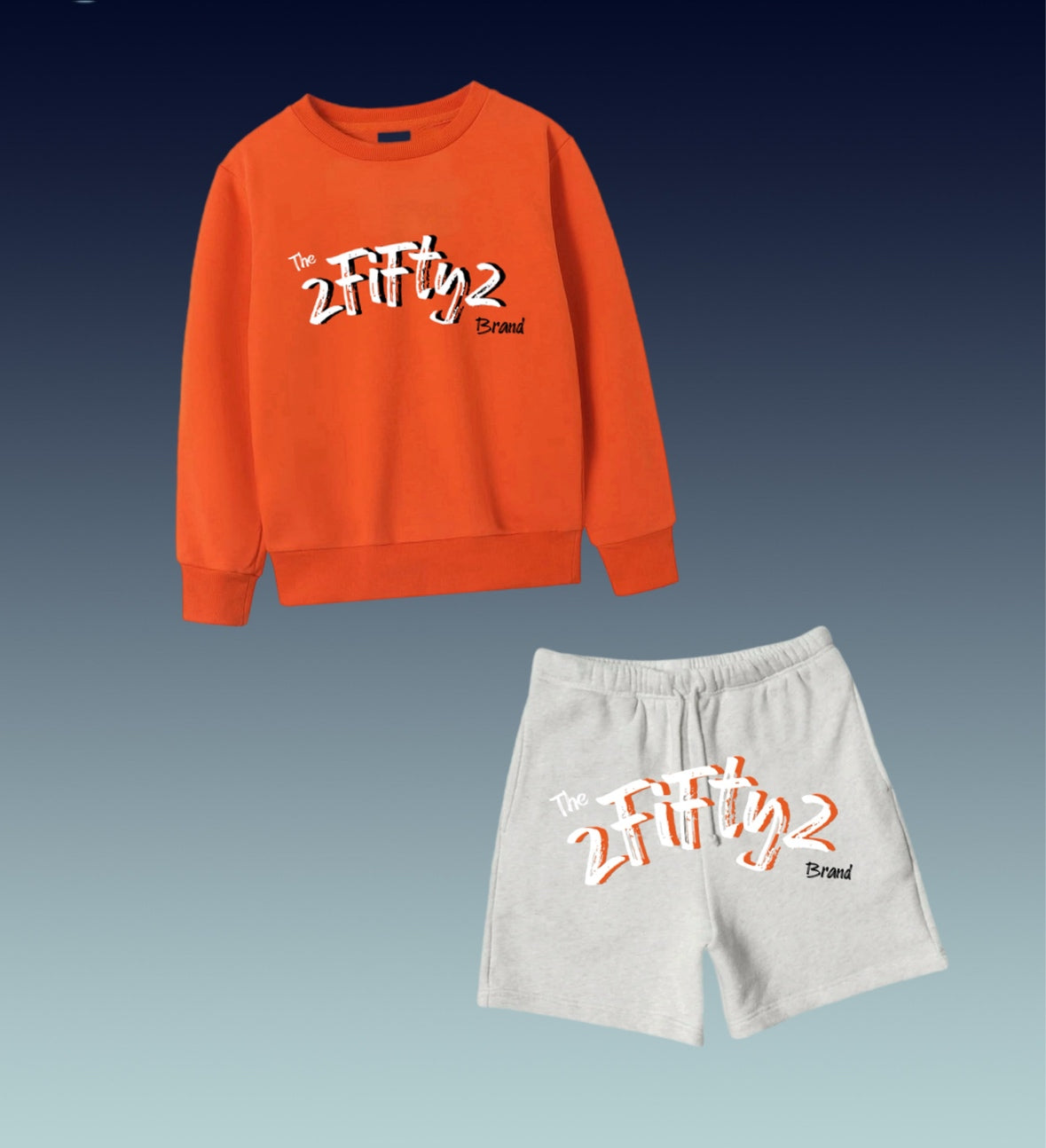 Plus size Men’s crew neck sweatshirt short set by the 2fifty2 brand