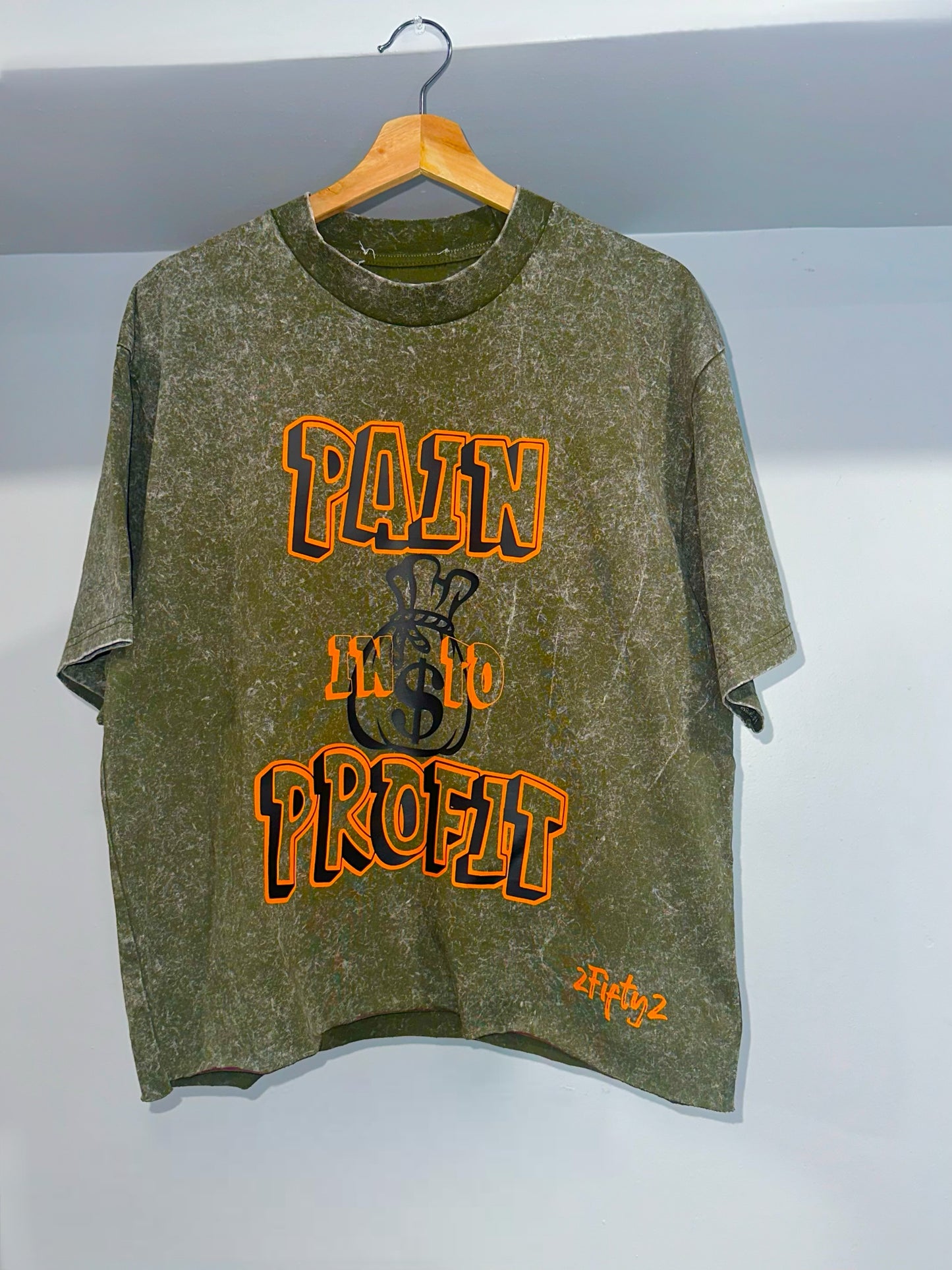 Plus size Mens baggy (Green) acid wash boxy tee by the 2fifty brand