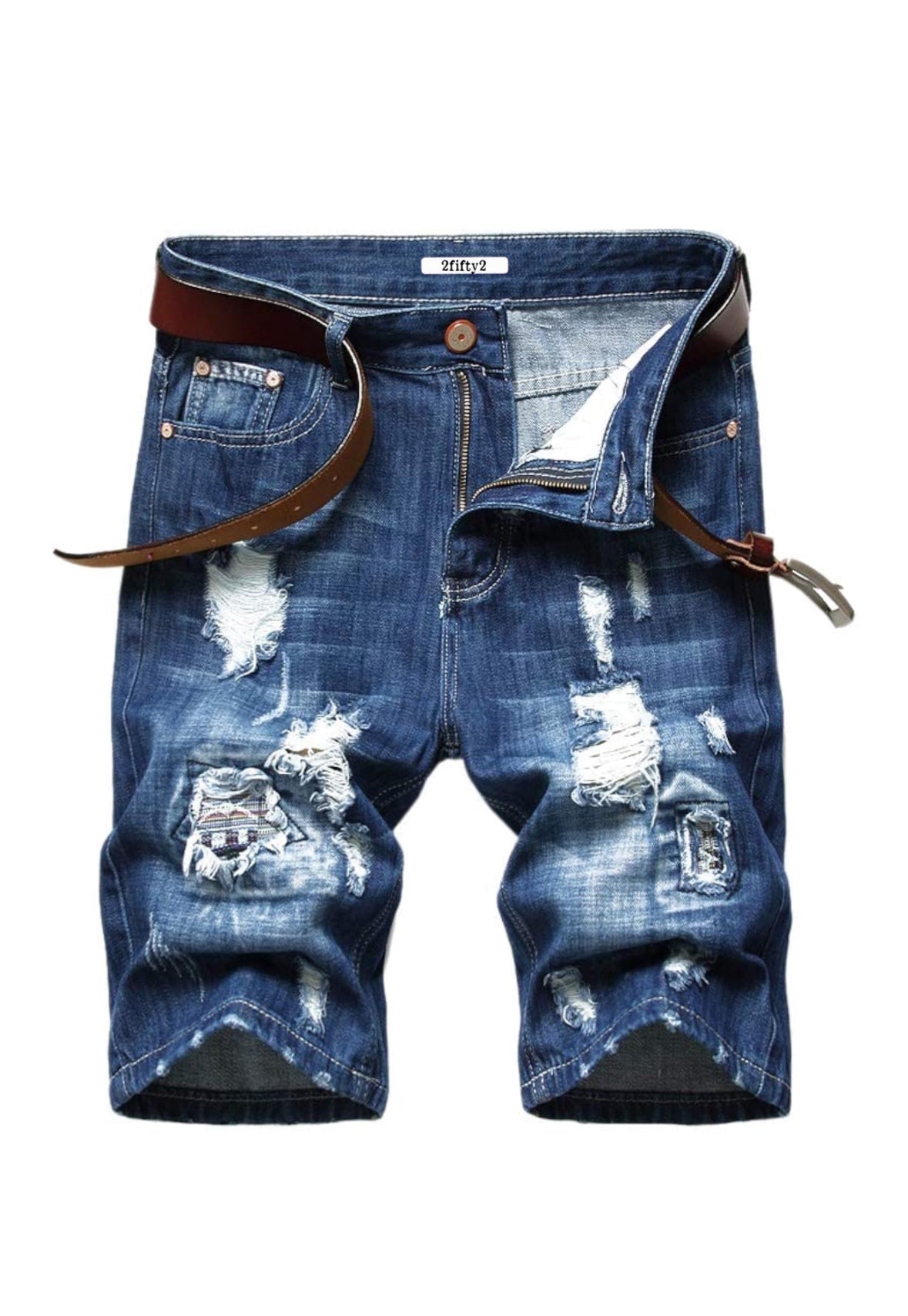 Plus size Men’s distressed jean shorts by the 2fifty2 brand