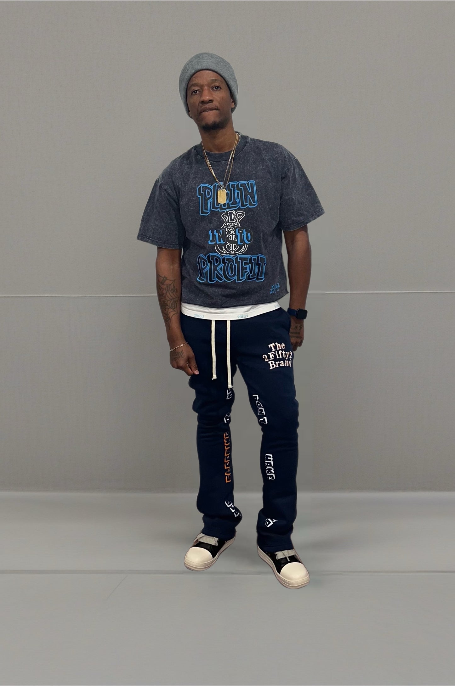 Mens baggy acid wash boxy tee by the 2fifty brand