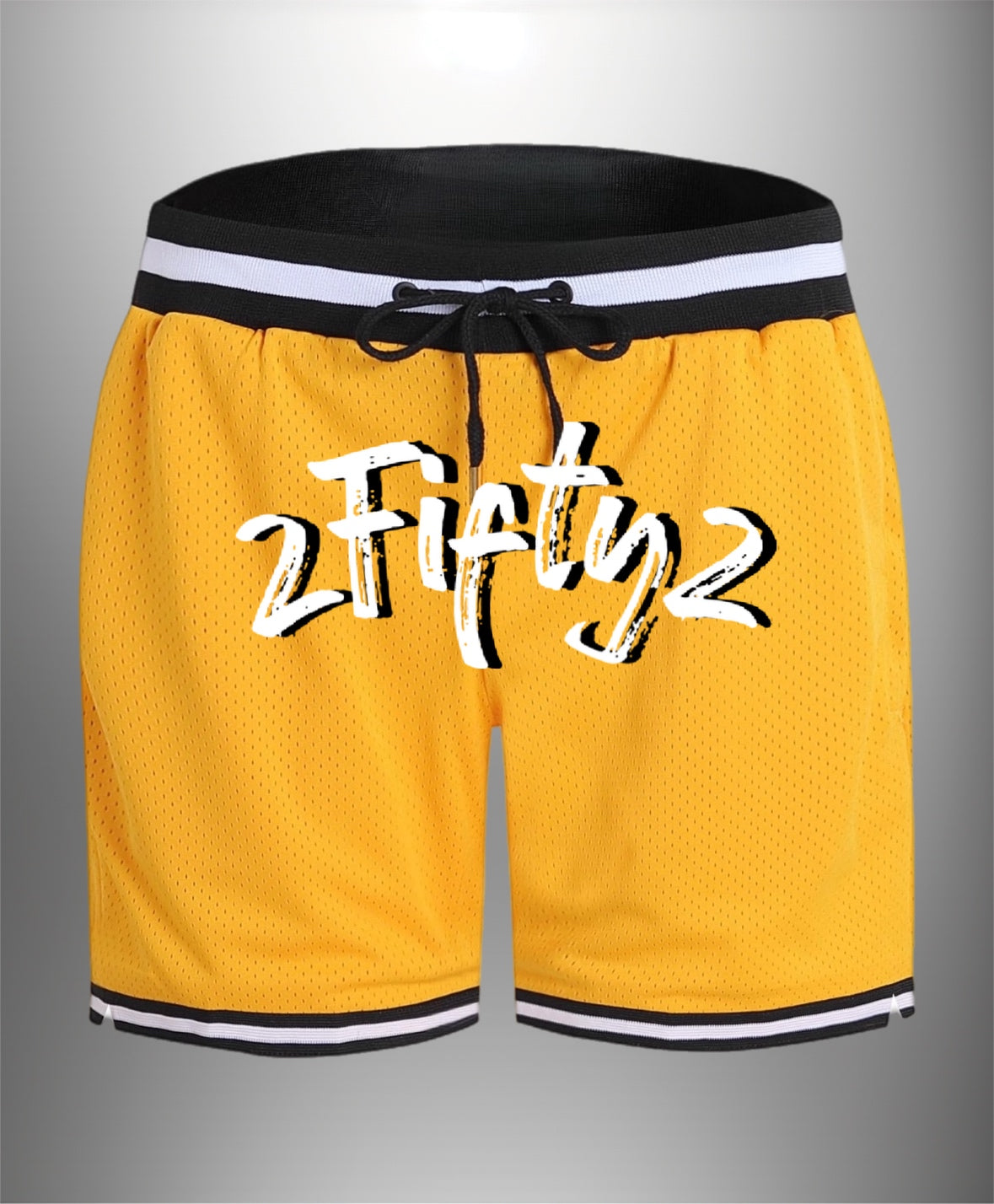 Mens solid yellow basketball shorts by The 2fifty2 Brand