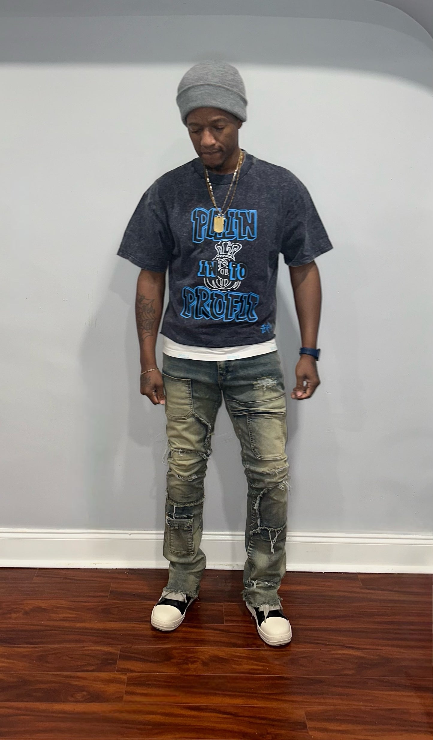 Plus size Mens baggy acid wash boxy tee by the 2fifty brand