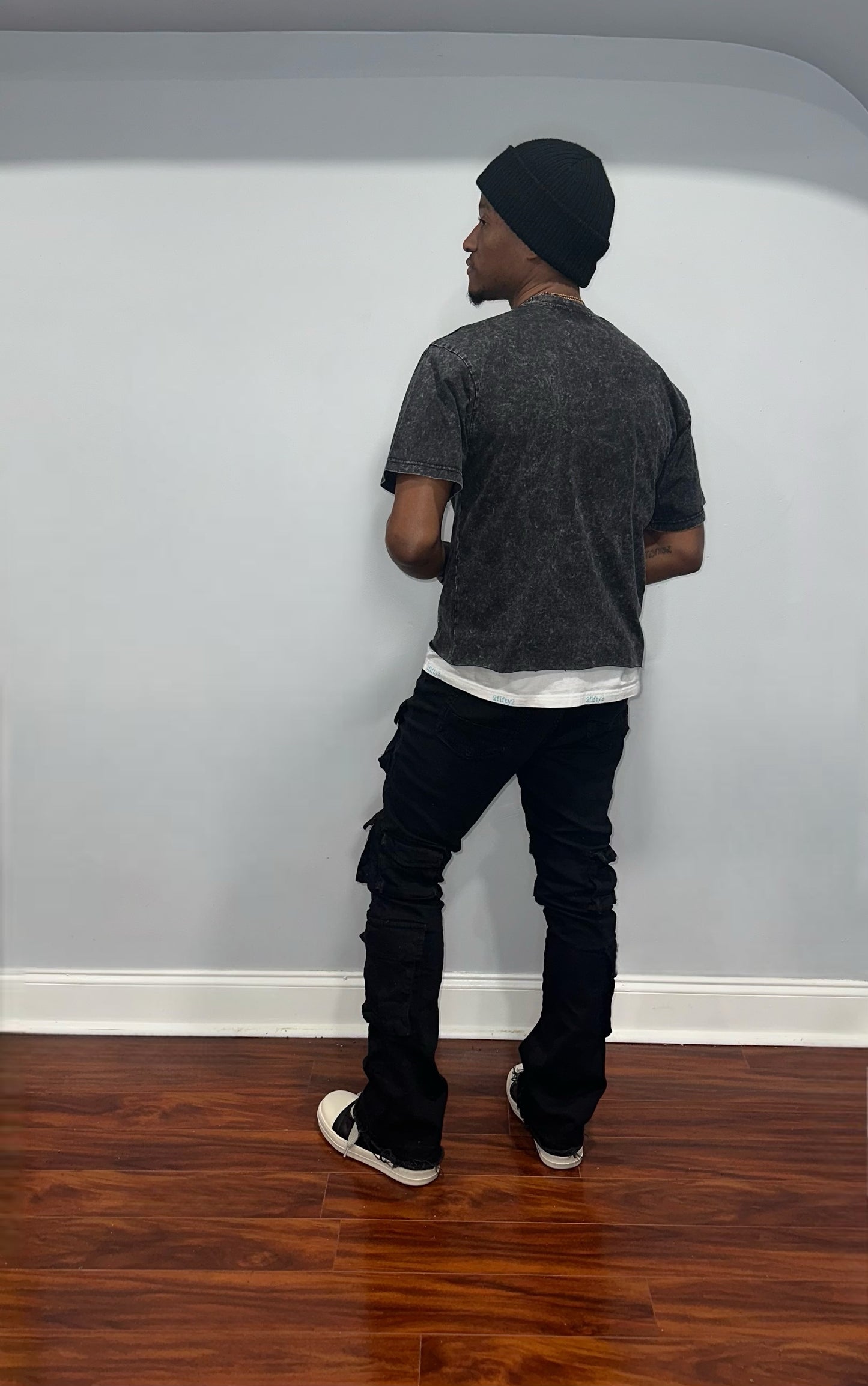Plus size Mens baggy acid wash boxy tee by the 2fifty brand