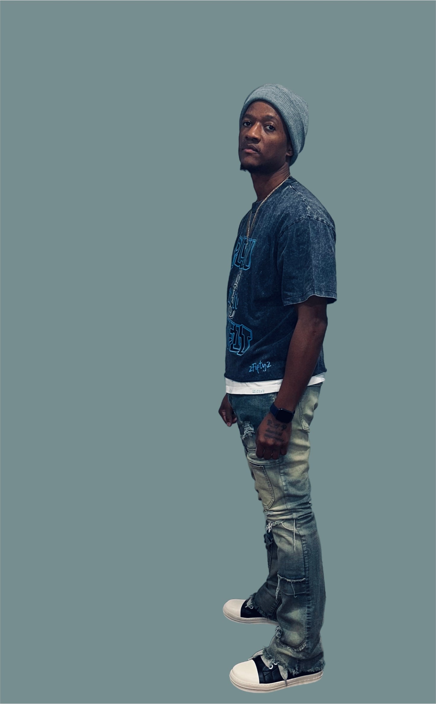 Mens baggy acid wash boxy tee by the 2fifty brand