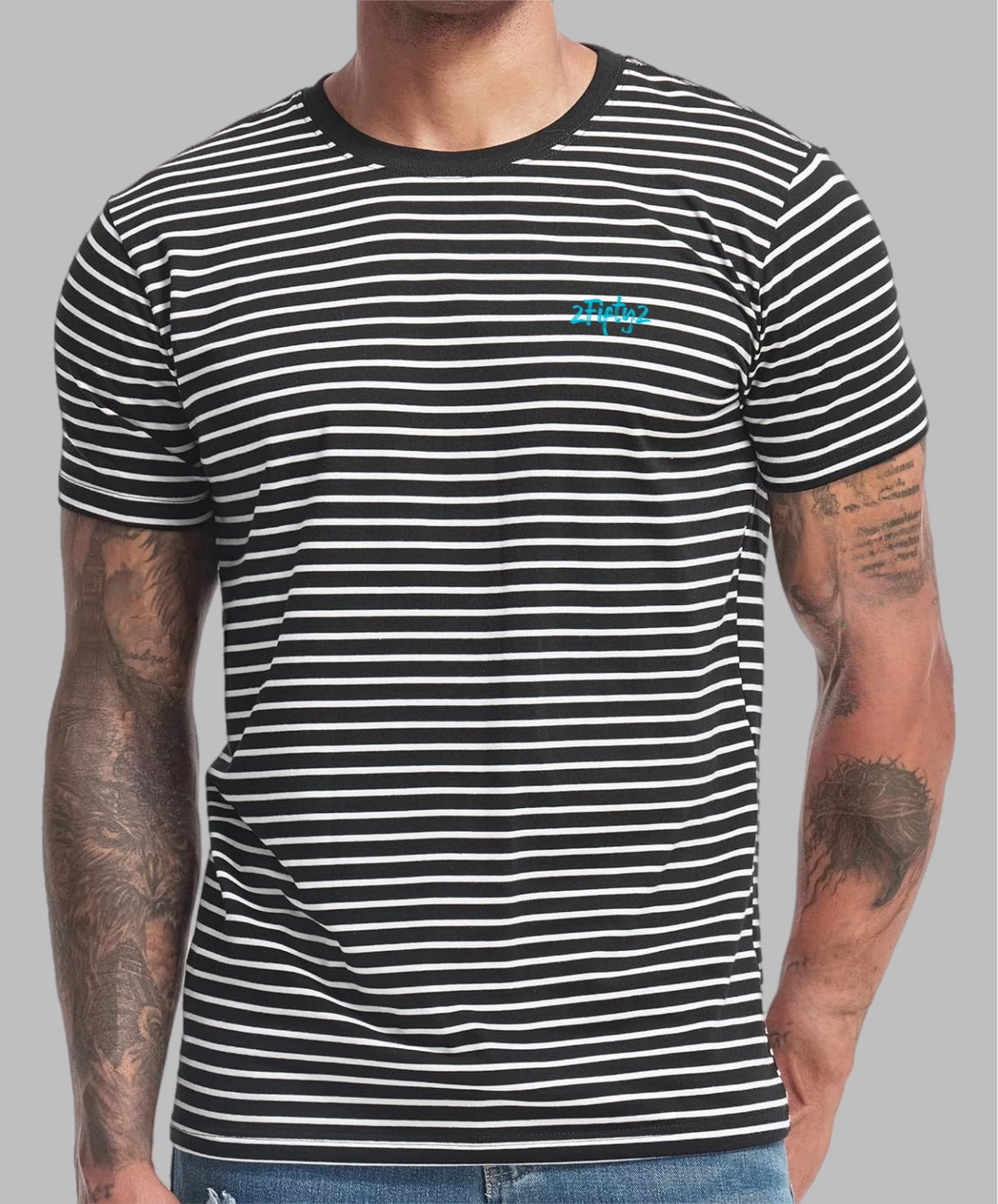 Men’s striped crewneck tee shirt