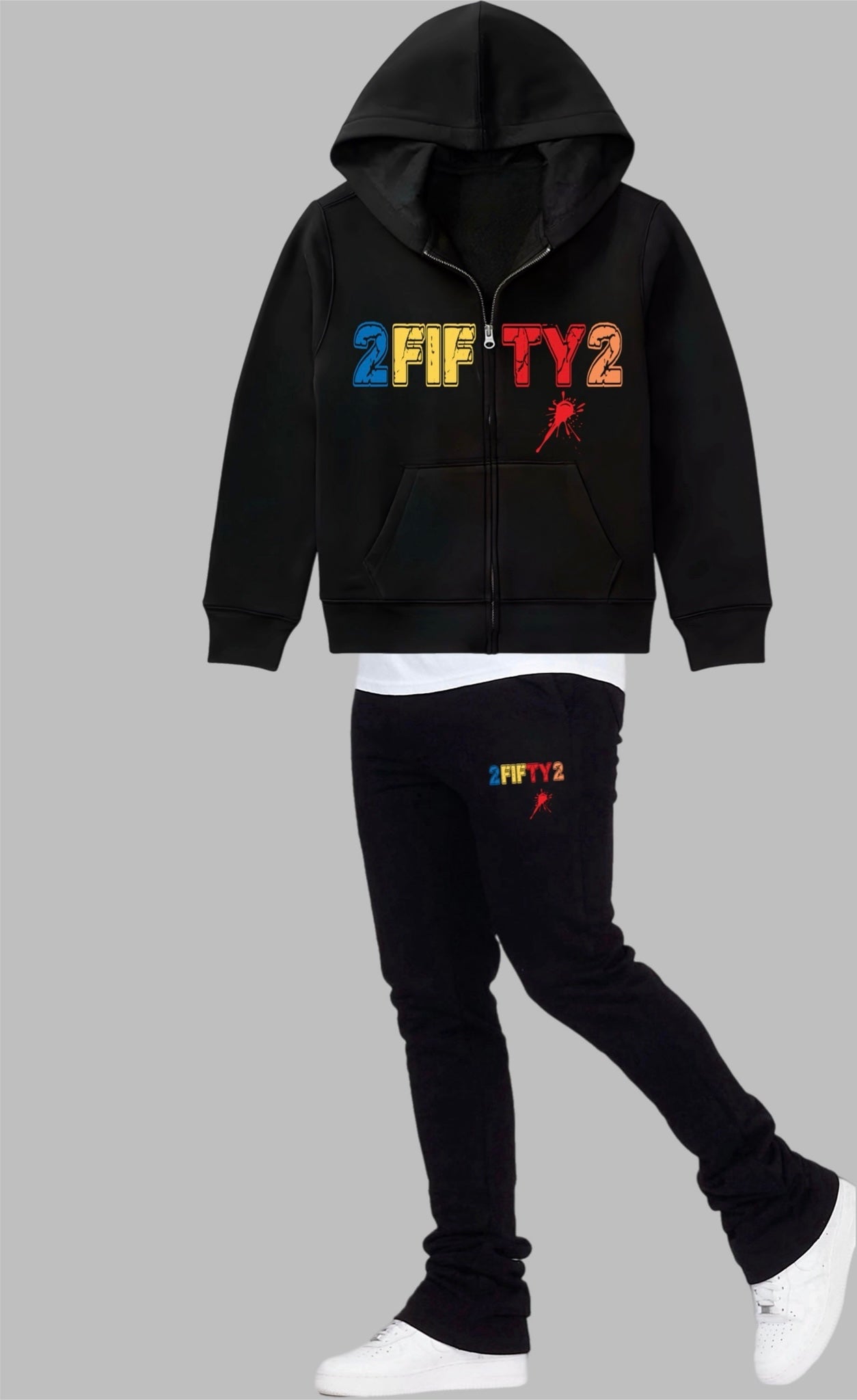 Men’s flare bottom Zip Up color block Sweatsuit by The 2Fifty2 Brand