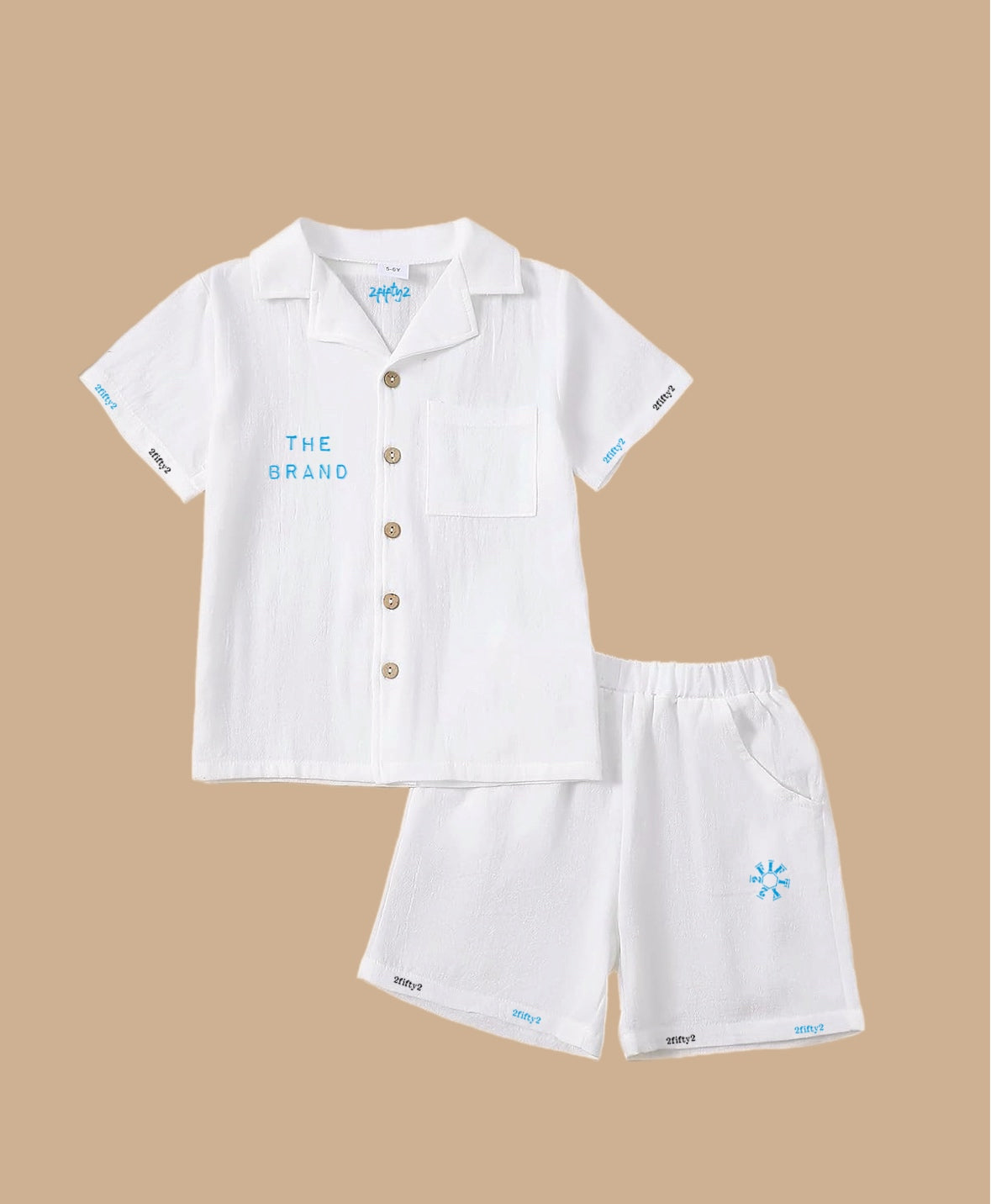 Men’s white linen short set by The 2fifty2 Brand