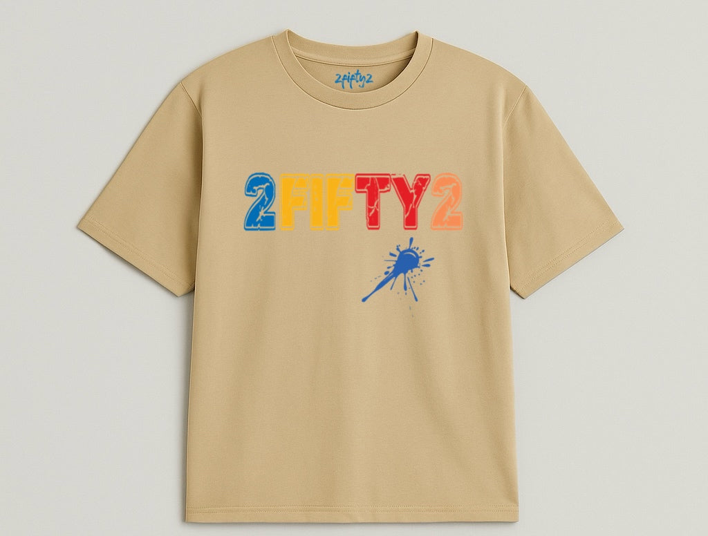 Plus size Men’s Beige Splash short set by the 2fifty2 brand