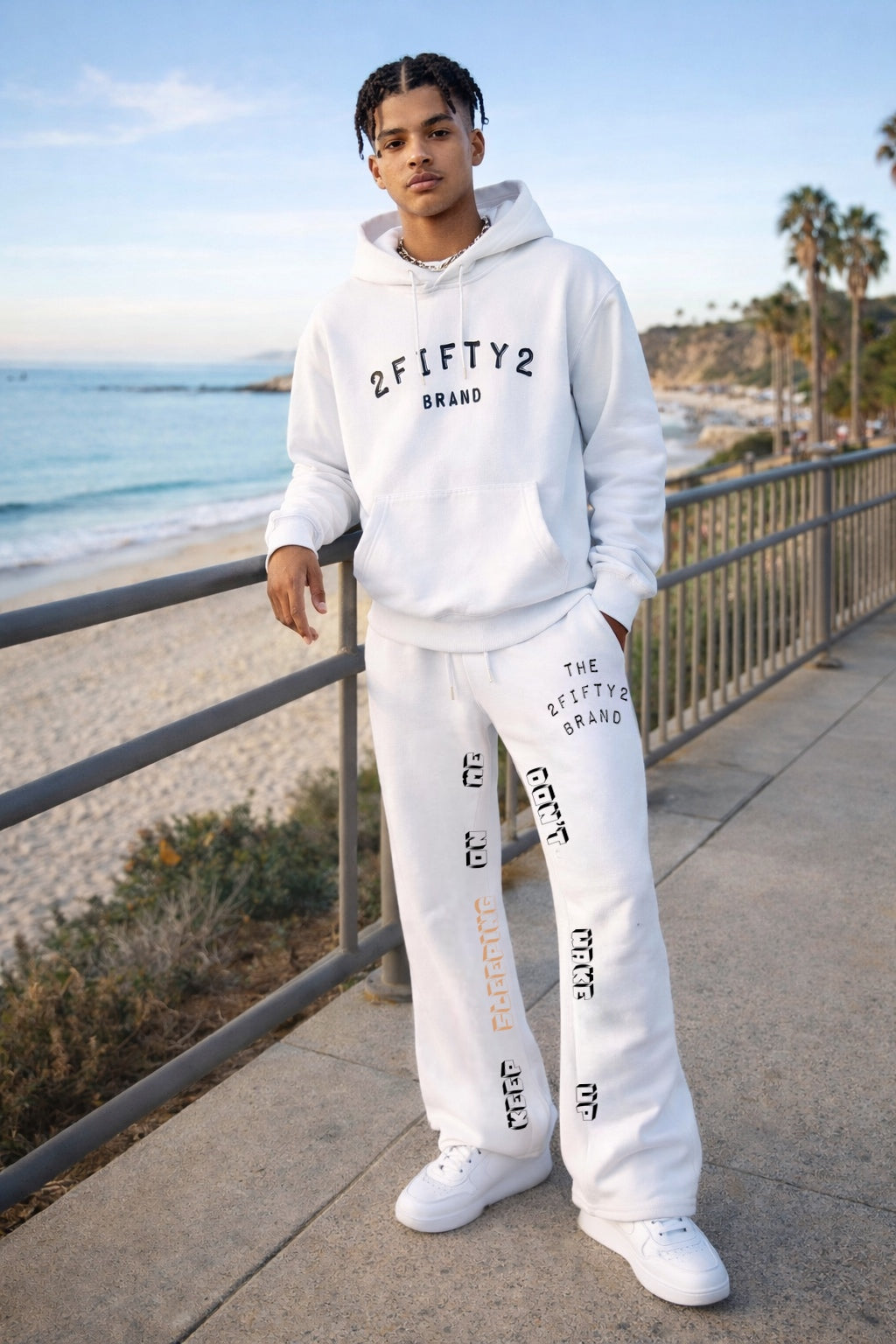 Men’s Flare bottom stacked sweatpants jogger 2 piece sweatsuit by the 2fifty2 brand
