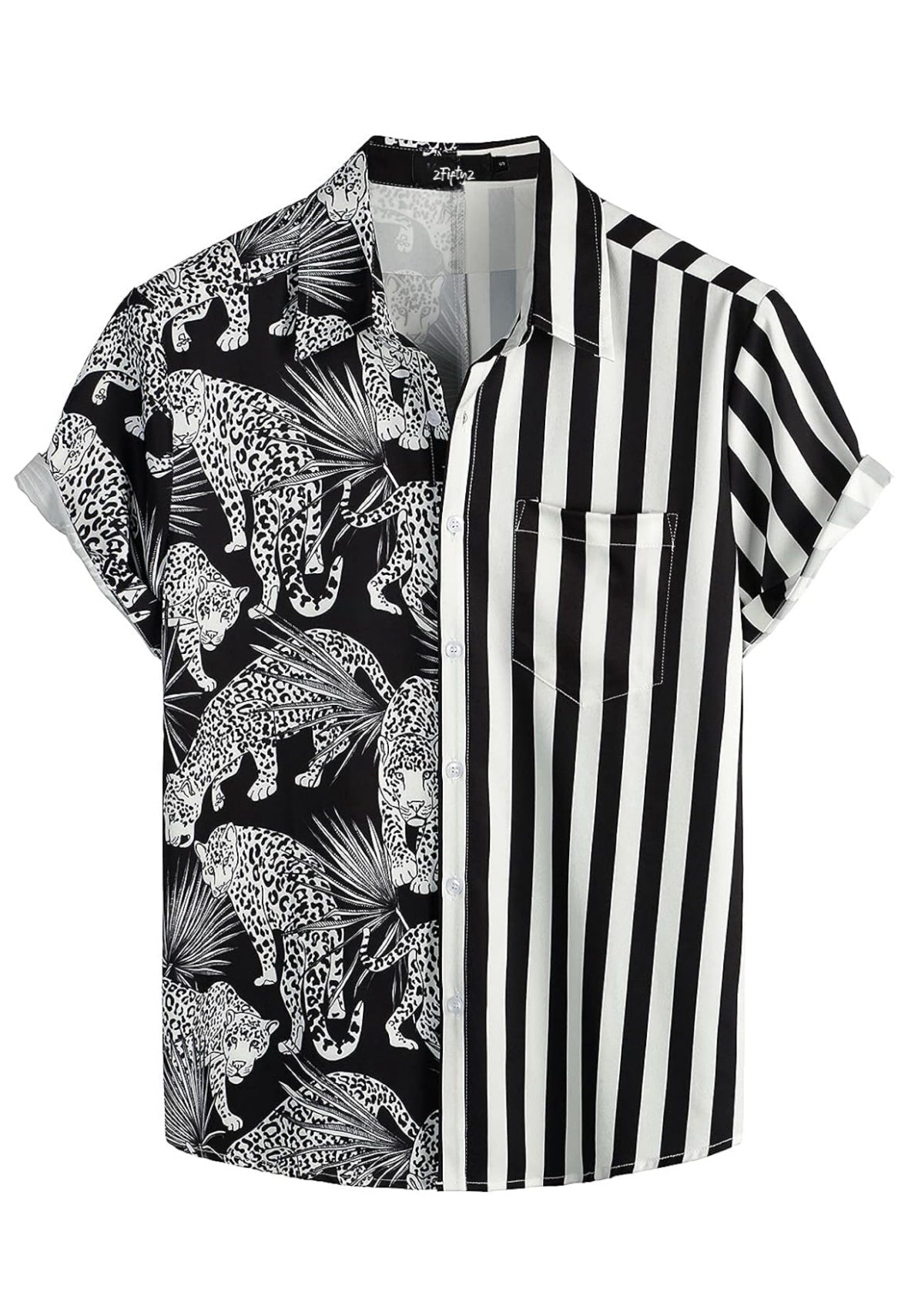 Men’s leopard button down shirt