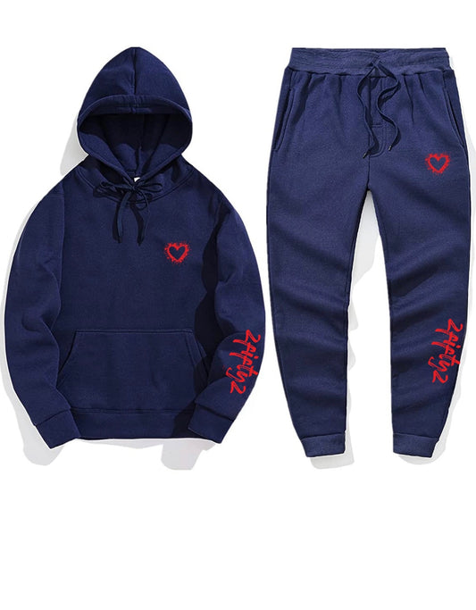 Men’s spotted heart sweatsuit jogger set