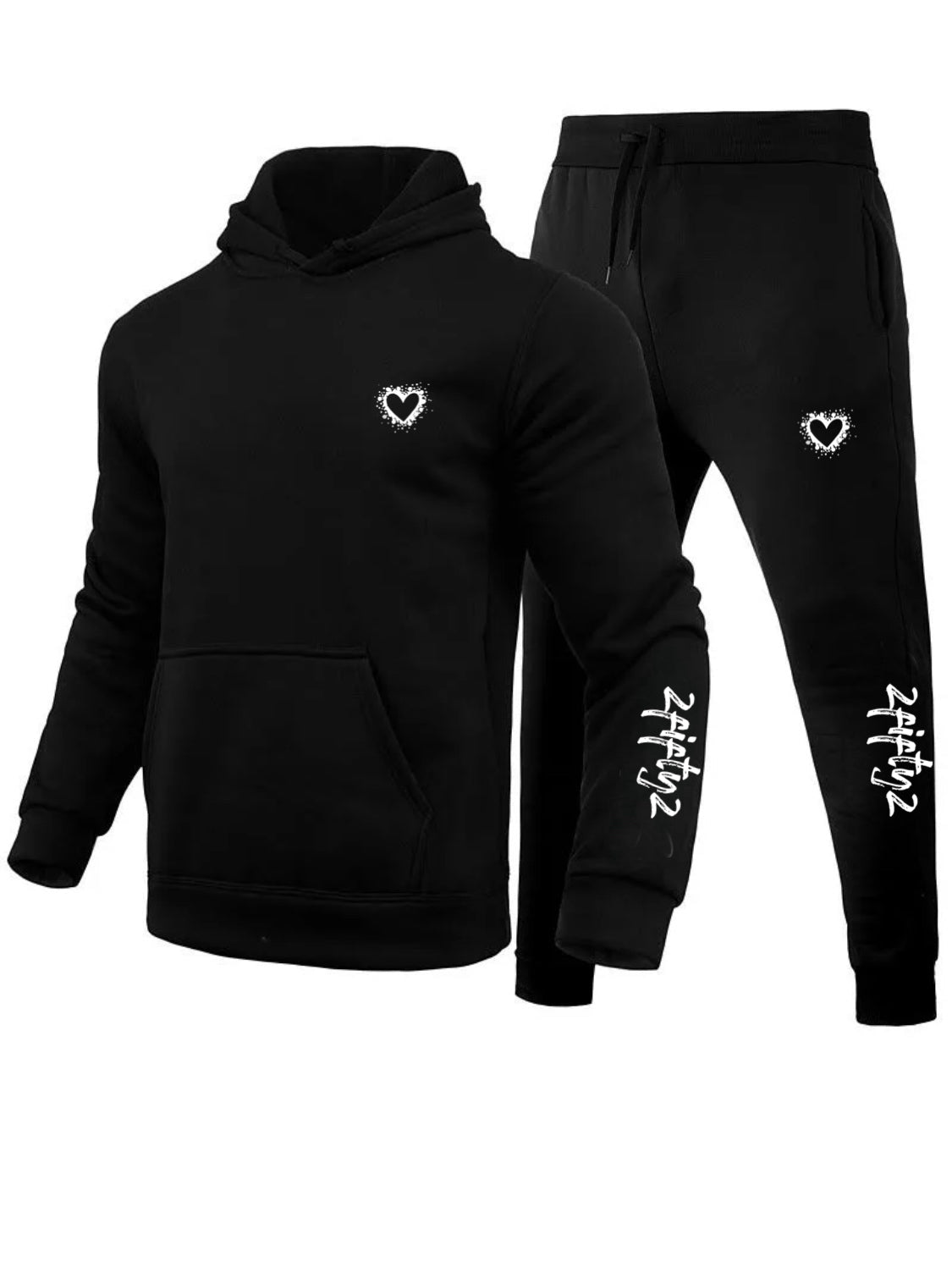 Men’s spotted heart sweatsuit jogger set