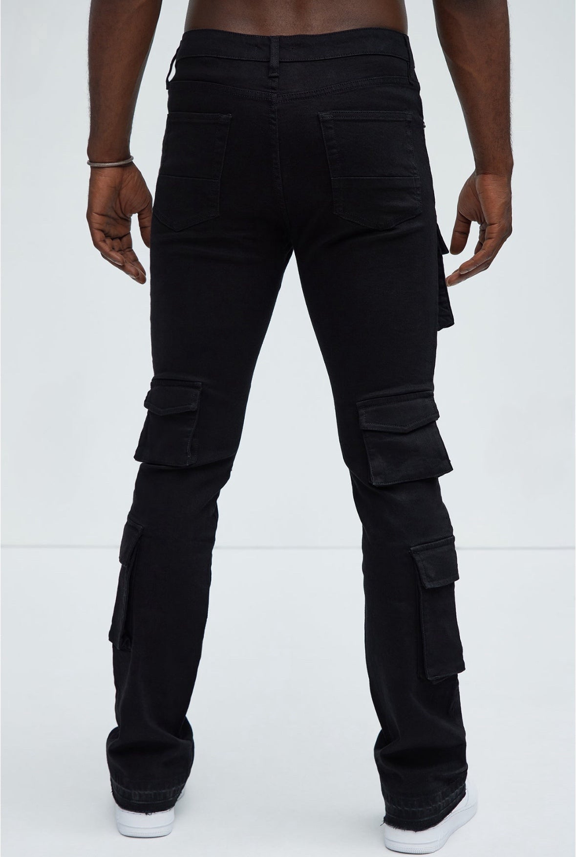 Men’s Jean jacket and stacked cargo pants