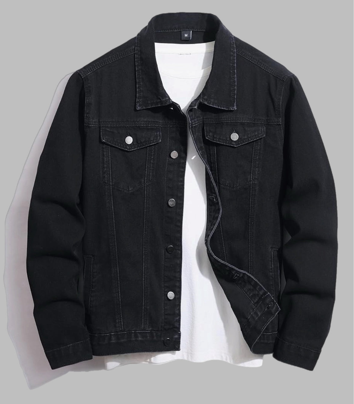 Men’s black denim jean jacket