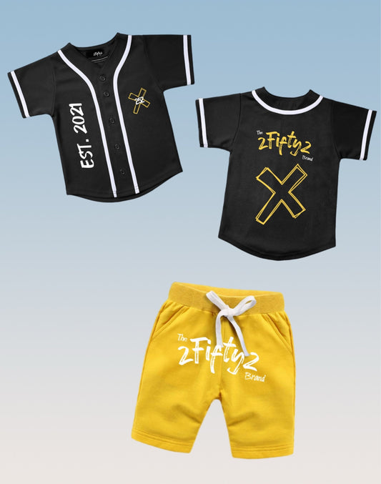 Toddler Boys baseball jersey short set by the 2fifty2 brand