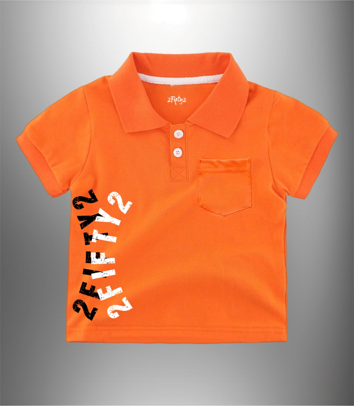 Toddler orange button down polo shirt