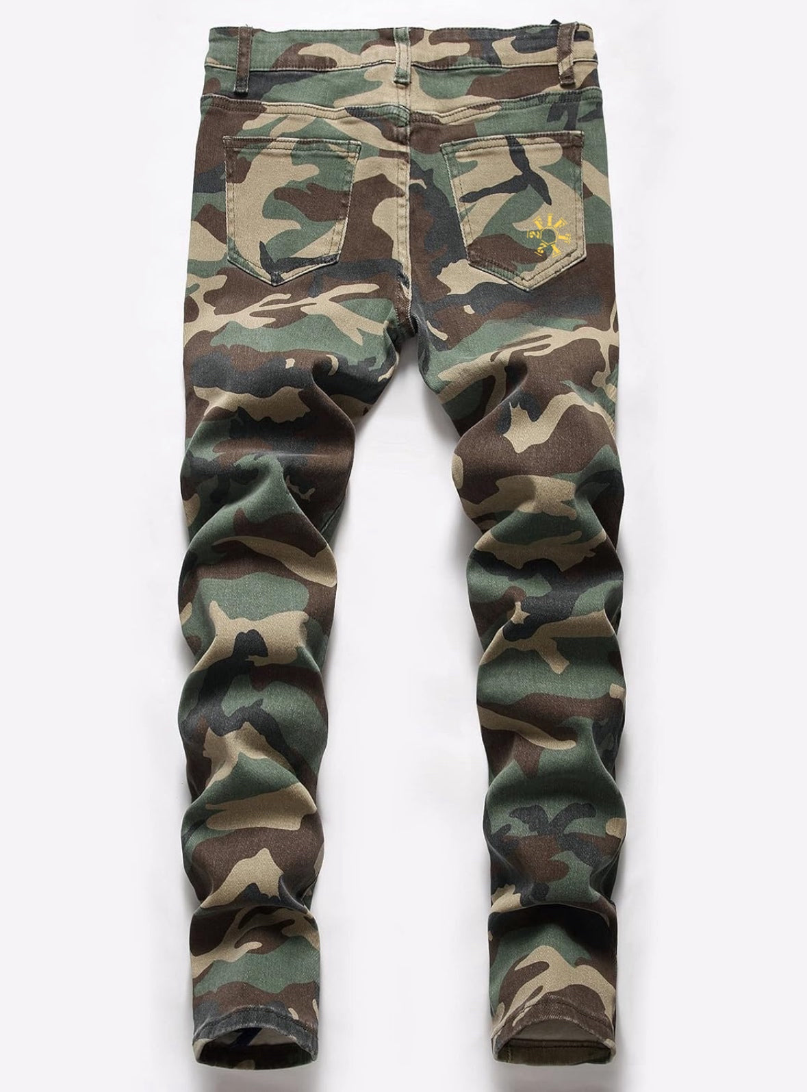 Boys army fatigue skinny jeans