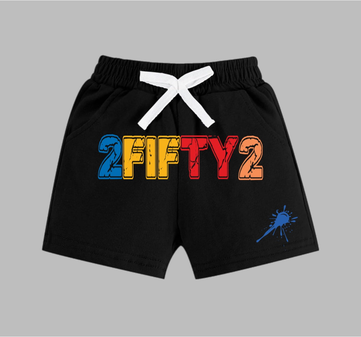 Plus size Men’s black 252 Splash summer sweat shorts