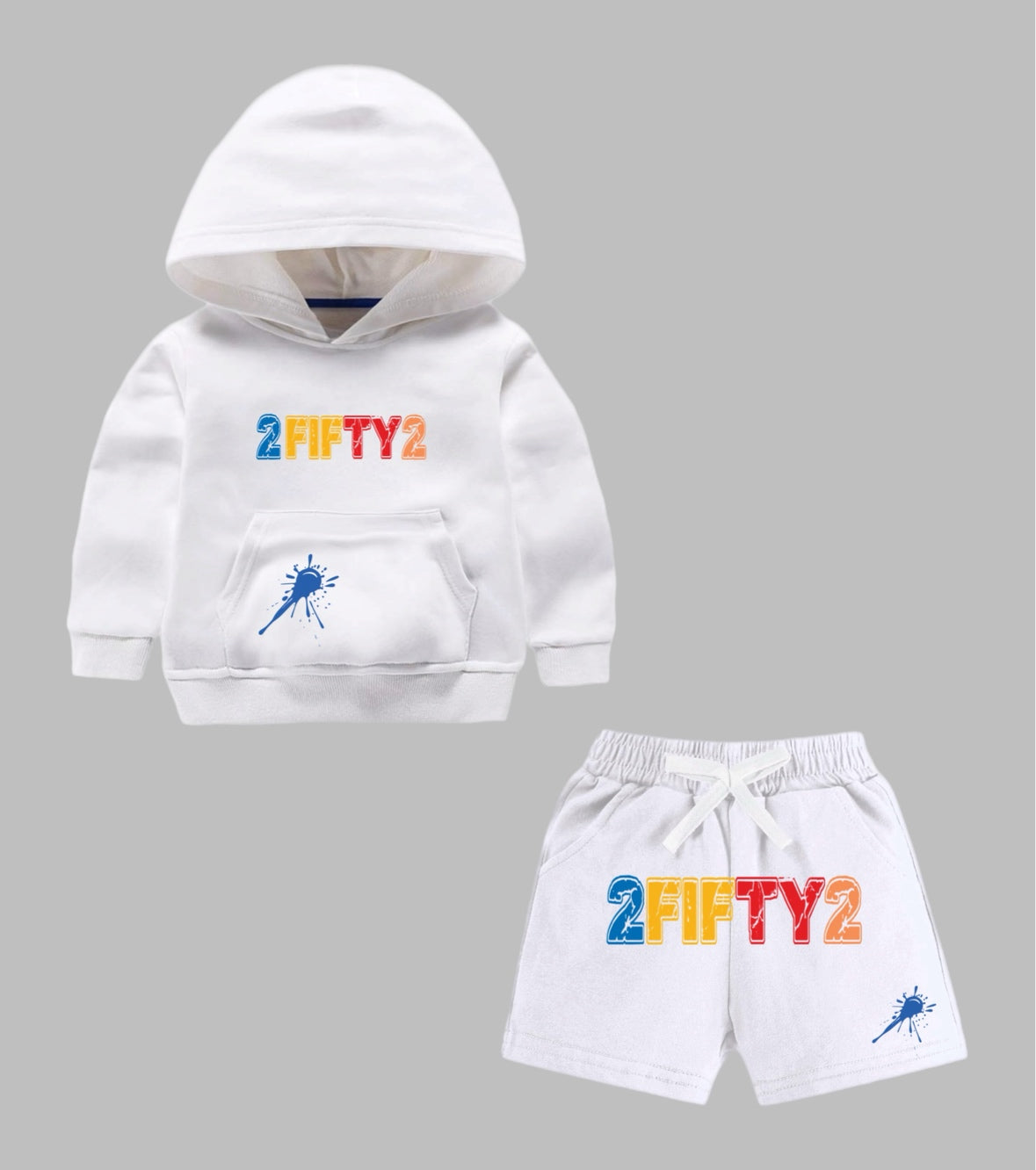 Toddler white 2Fifty2 Splash sweat shorts