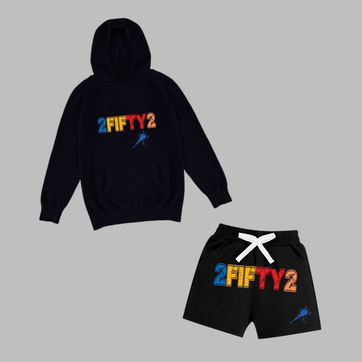 Plus size Men’s black 252 Splash summer sweat shorts