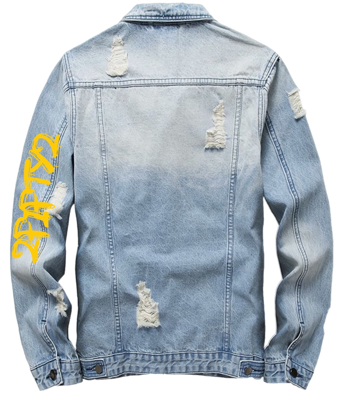 Jean Jacket for Men Slim Fit Ripped Denim Jacket