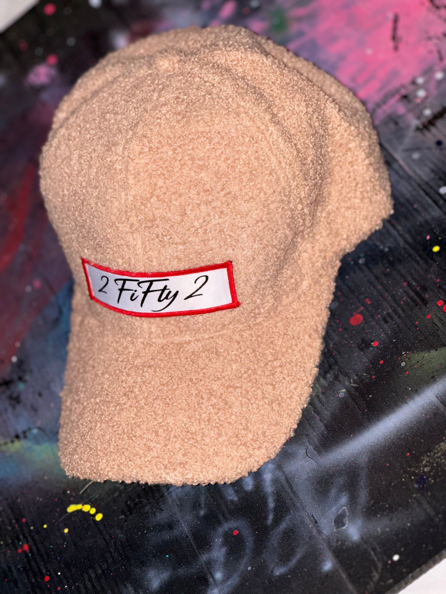 Faux Lamb Wool Baseball Cap, tan
