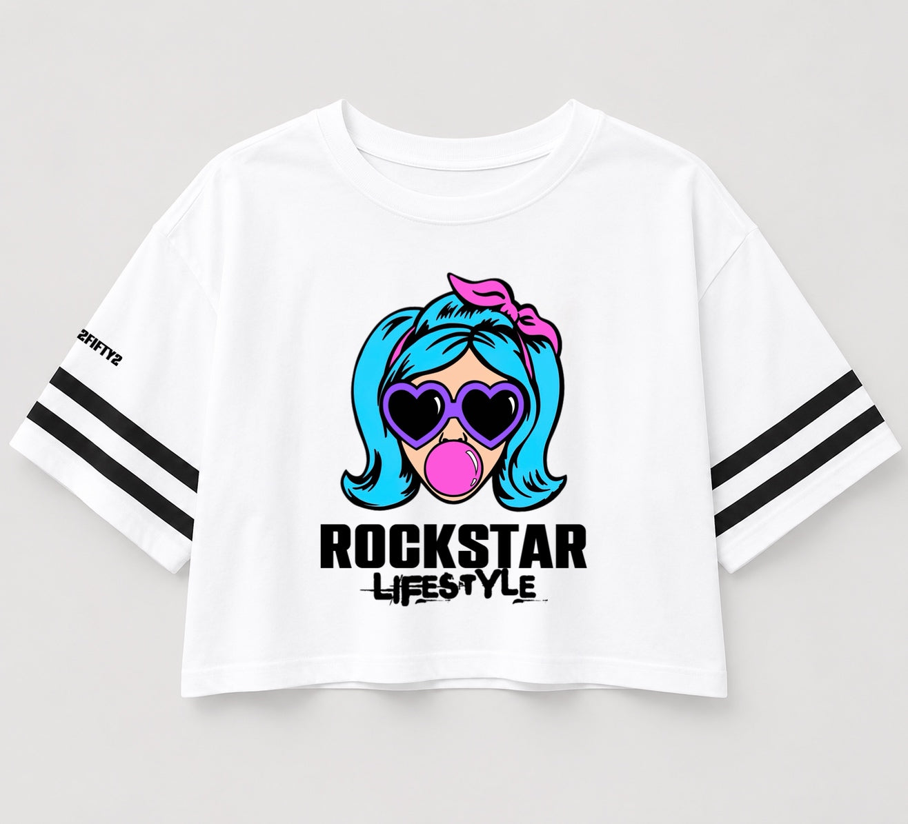 Women’s Rockstar lifestyle half sleeve cropped top t-shirt