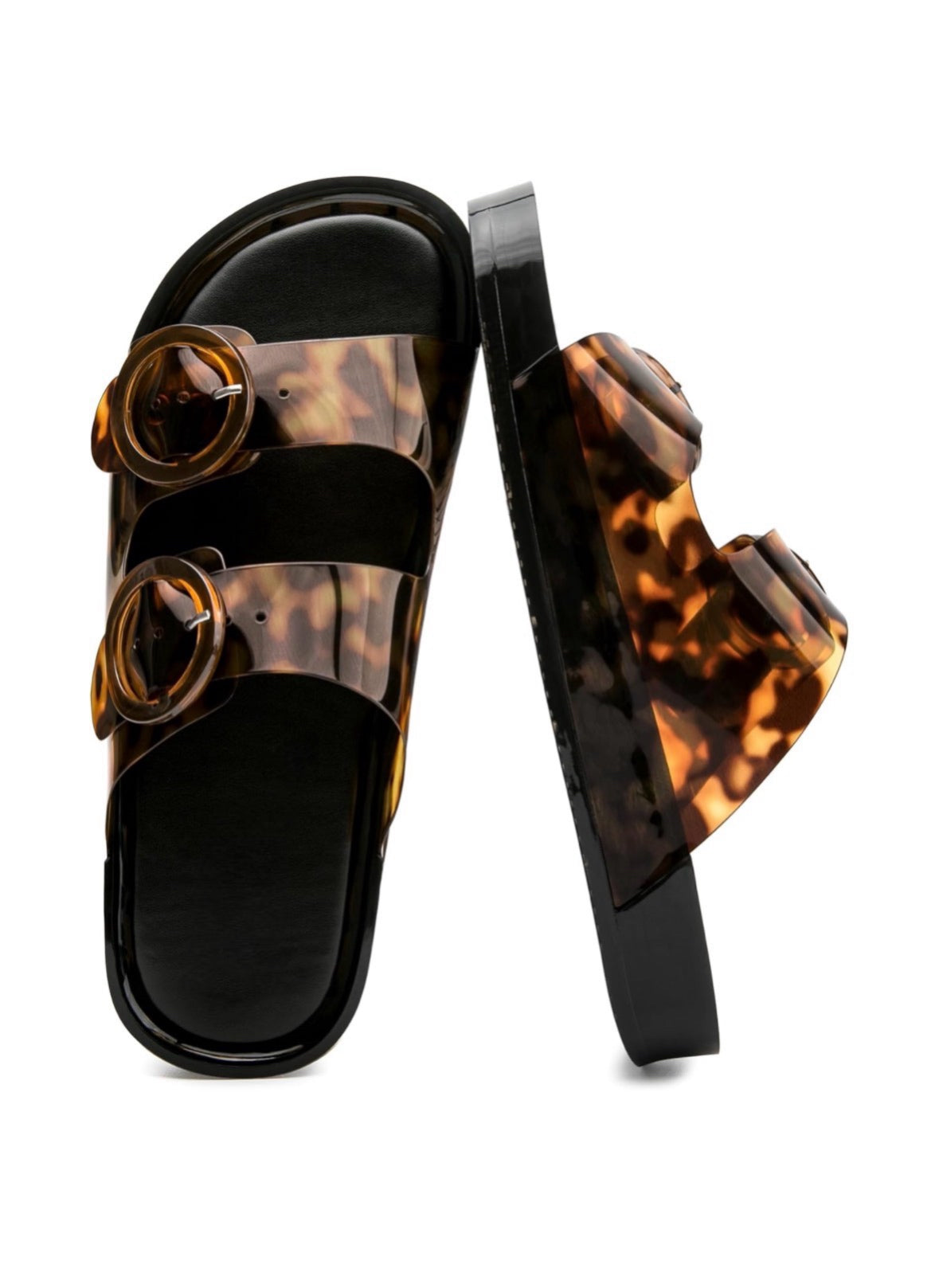 Women's Non-Slip Lightweight Foam Slip-on Flat Beach Sandals with Adjustable Buckle
