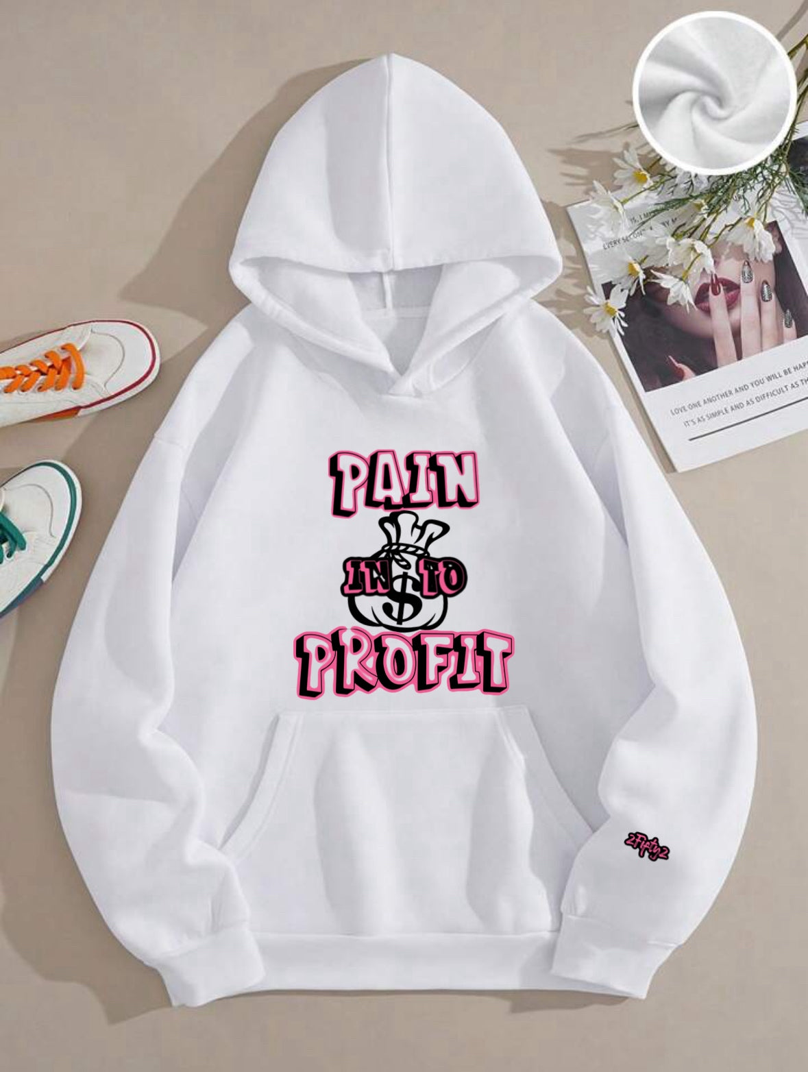 Plus size Women’s “turn pain into profit” hoodie