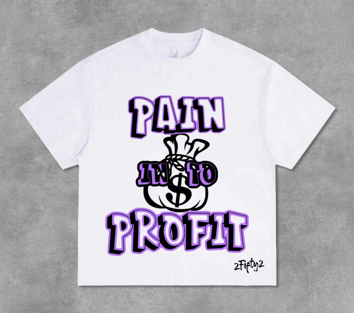 Plus size Heavy weight Acid wash “turn pain into profit” tee shirts