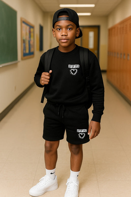 Boys 2Fifty2 Brand crew neck sweatshirt short set
