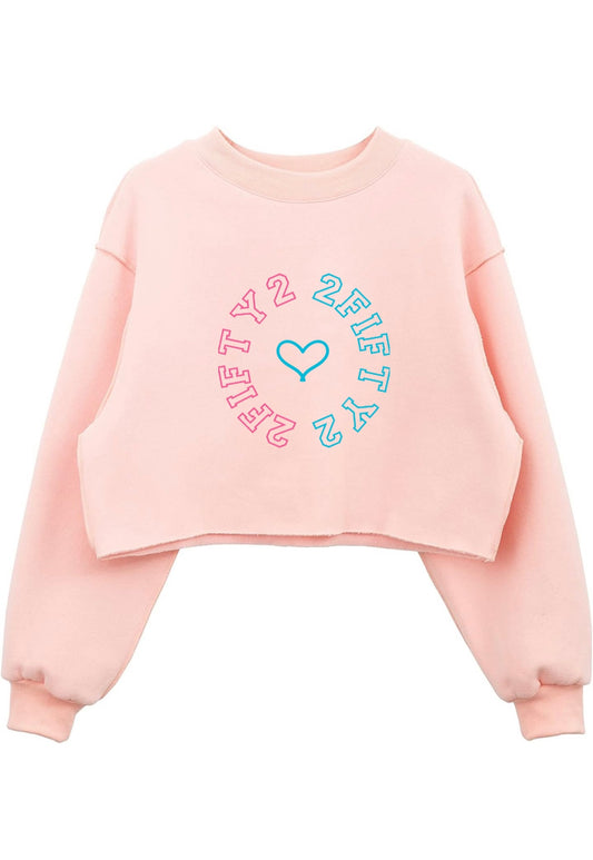 Women’s crop top crew neck sweatshirt